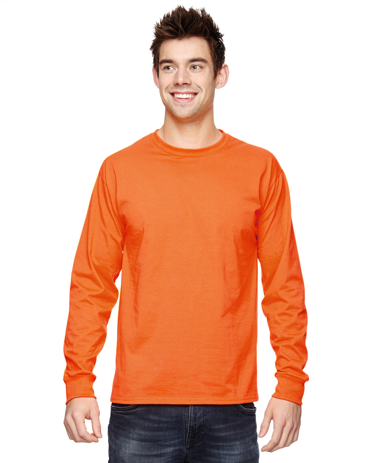 10 Pack Of Fruit of the Loom 4930 Adult HD Cotton T Shirt Long Sleeve T-Shirt - Picture 33 of 39