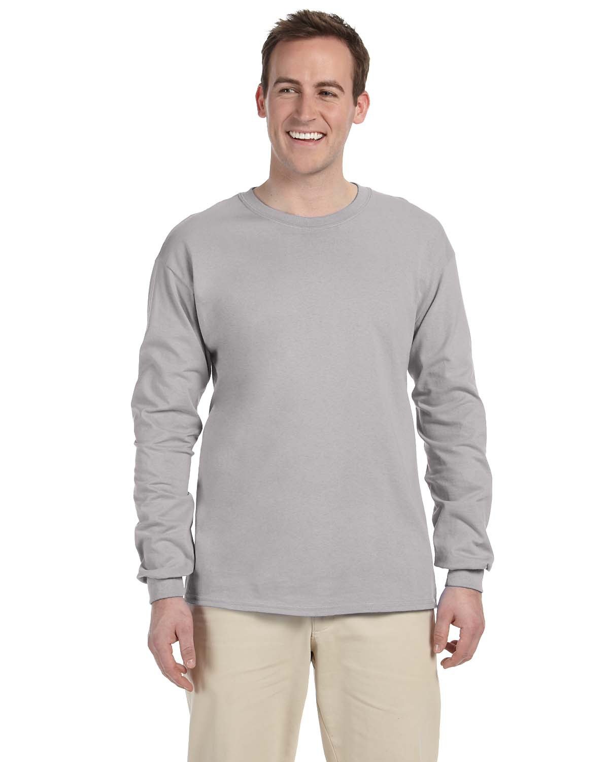 10 Pack Of Fruit of the Loom 4930 Adult HD Cotton T Shirt Long Sleeve T-Shirt - Picture 35 of 39