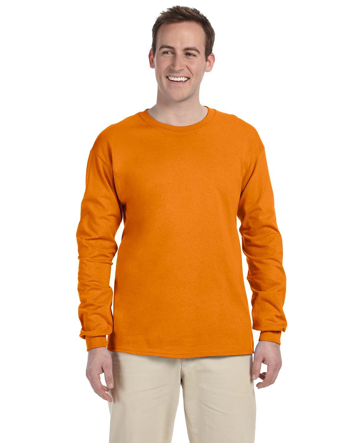 10 Pack Of Fruit of the Loom 4930 Adult HD Cotton T Shirt Long Sleeve T-Shirt - Picture 36 of 39