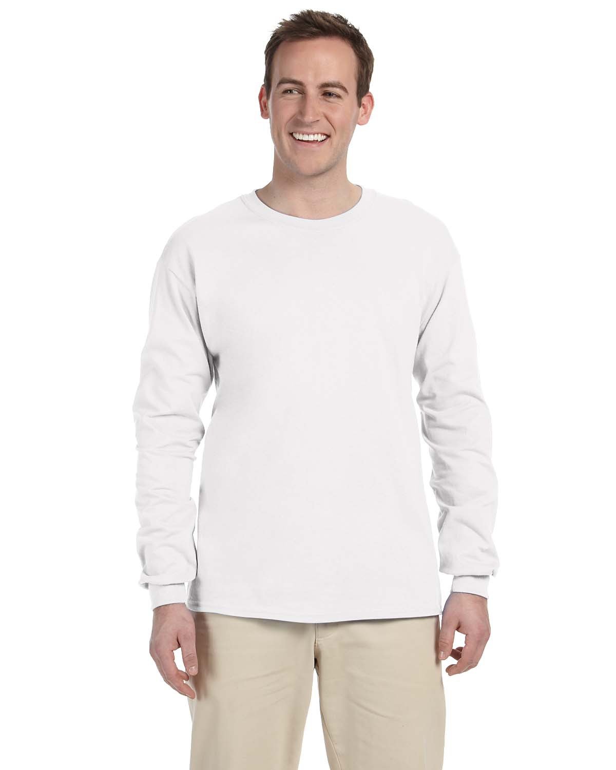 10 Pack Of Fruit of the Loom 4930 Adult HD Cotton T Shirt Long Sleeve T-Shirt - Picture 38 of 39