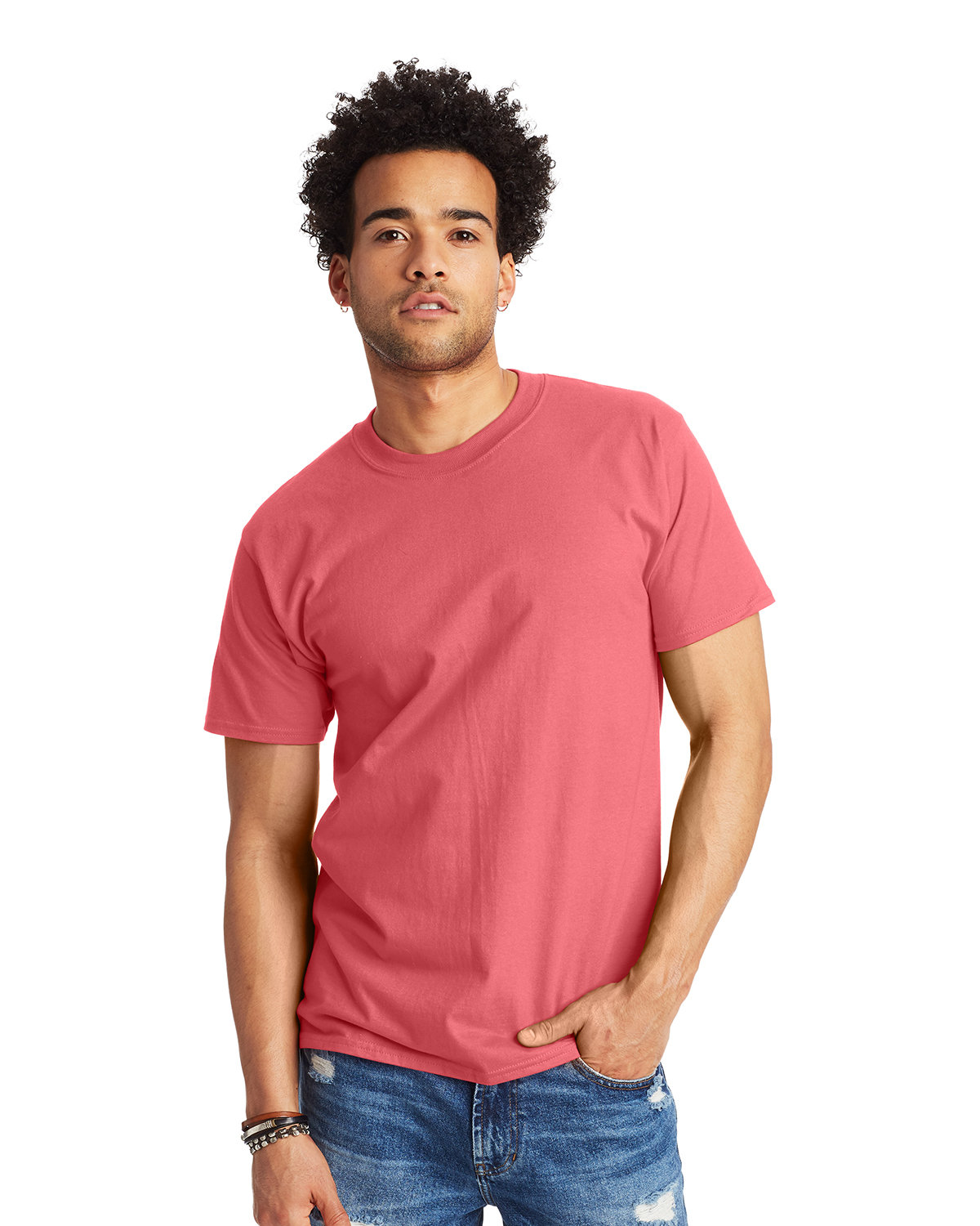 2 Pack Of Hanes 5180 Unisex Plain Blank Casual Beefy-T Shirt Stylish T-Shirt