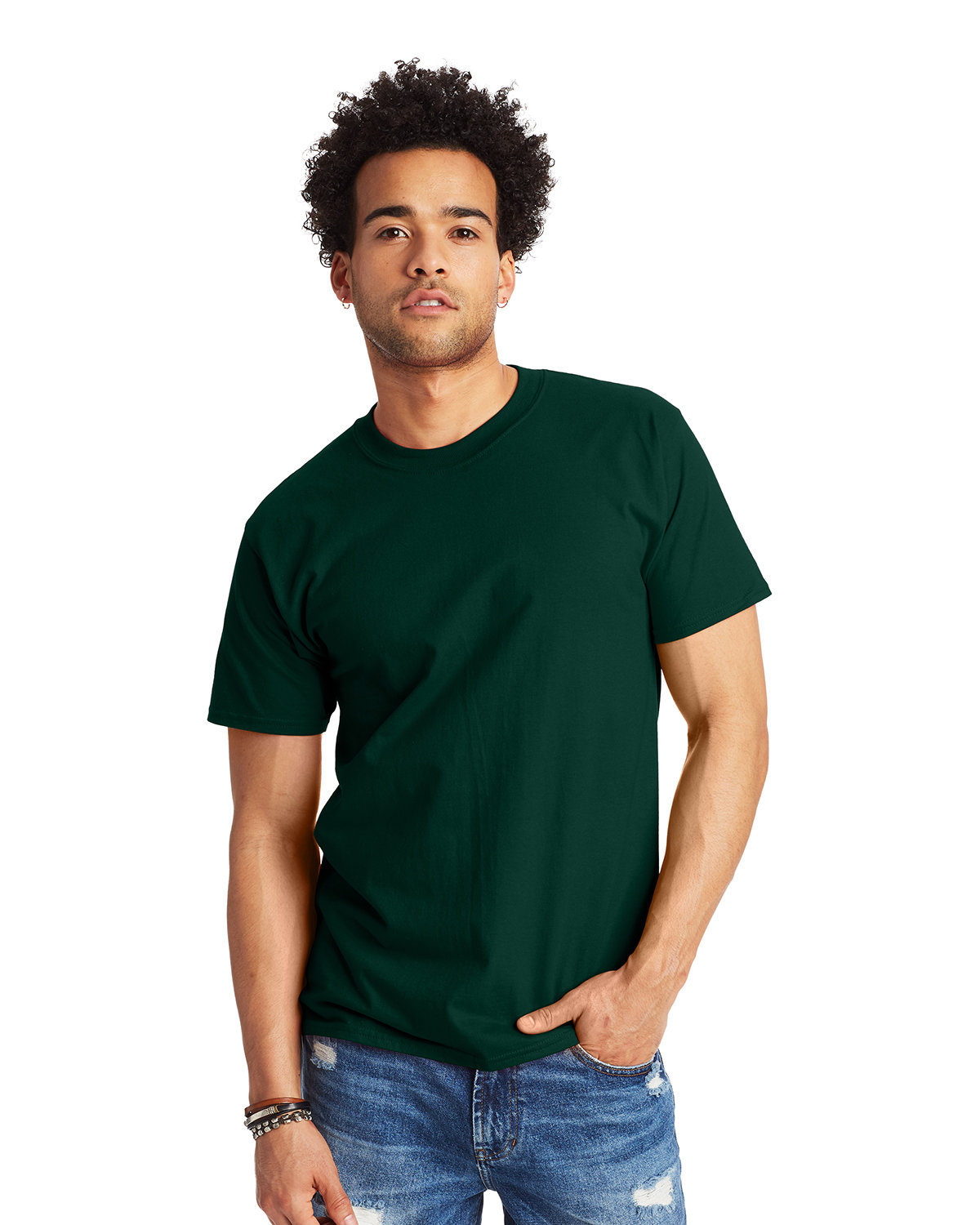 2 Pack Of Hanes 5180 Unisex Plain Blank Casual Beefy-T Shirt Stylish T-Shirt