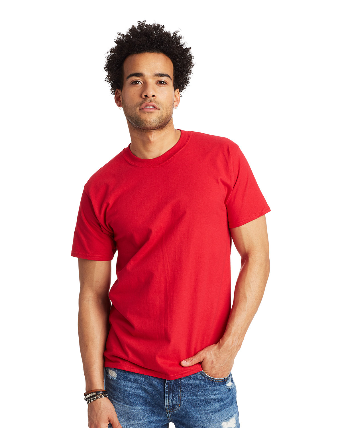 2 Pack Of Hanes 5180 Unisex Plain Blank Casual Beefy-T Shirt Stylish T-Shirt