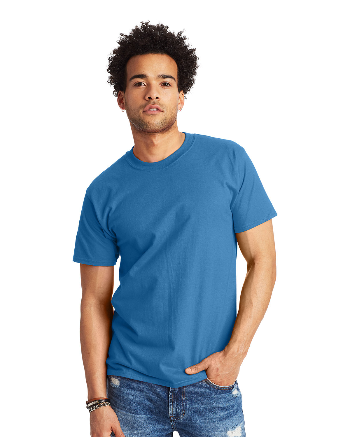 2 Pack Of Hanes 5180 Unisex Plain Blank Casual Beefy-T Shirt Stylish T-Shirt