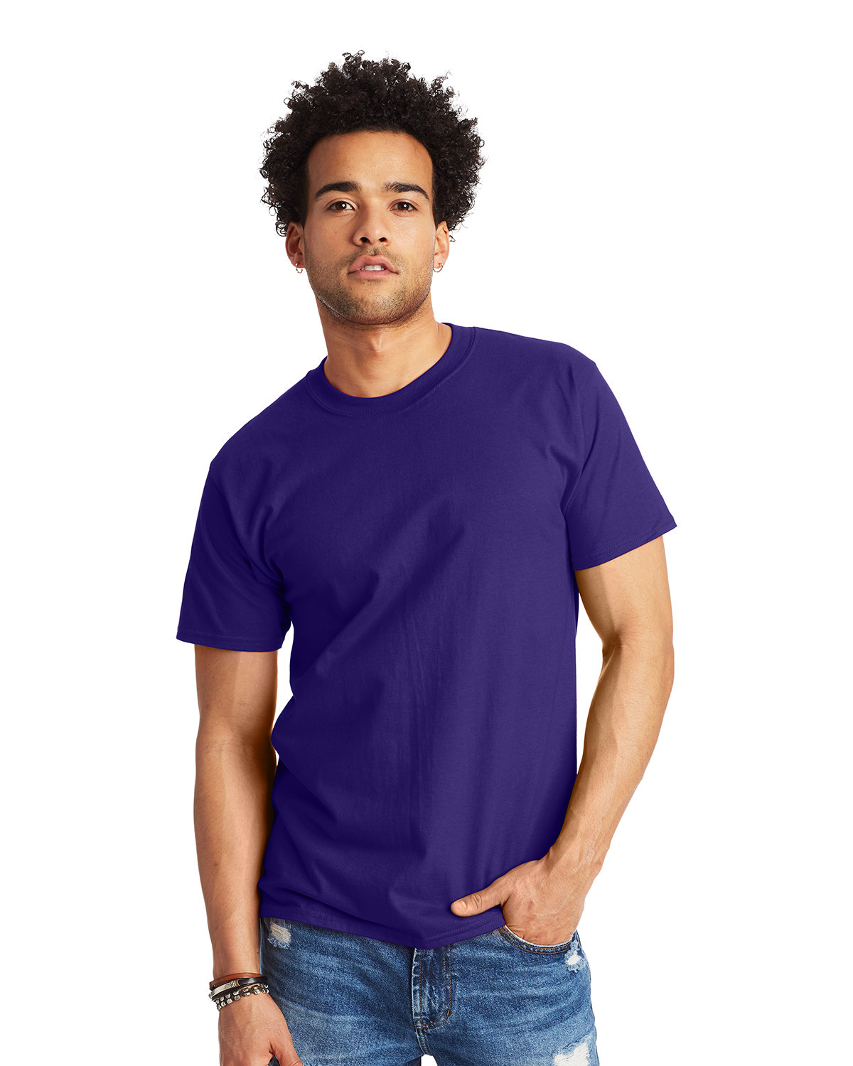 2 Pack Of Hanes 5180 Unisex Plain Blank Casual Beefy-T Shirt Stylish T-Shirt