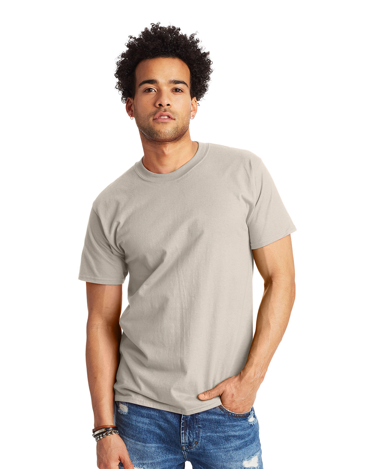 2 Pack Of Hanes 5180 Unisex Plain Blank Casual Beefy-T Shirt Stylish T-Shirt