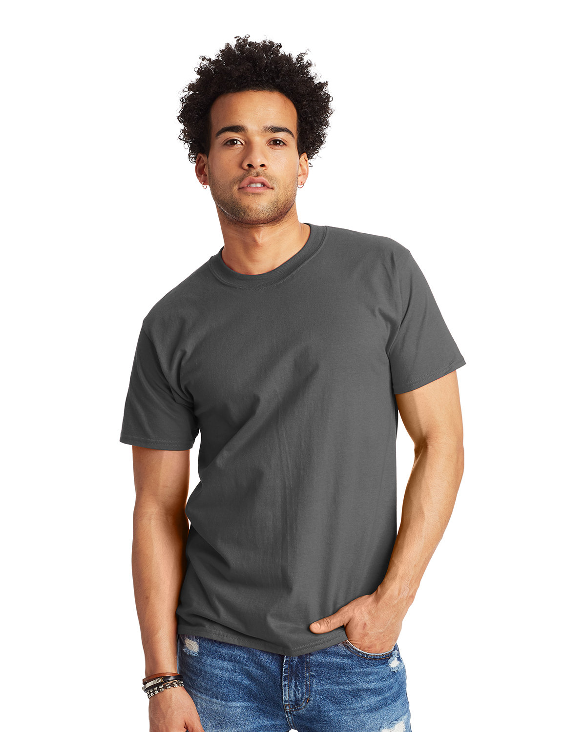 2 Pack Of Hanes 5180 Unisex Plain Blank Casual Beefy-T Shirt Stylish T-Shirt