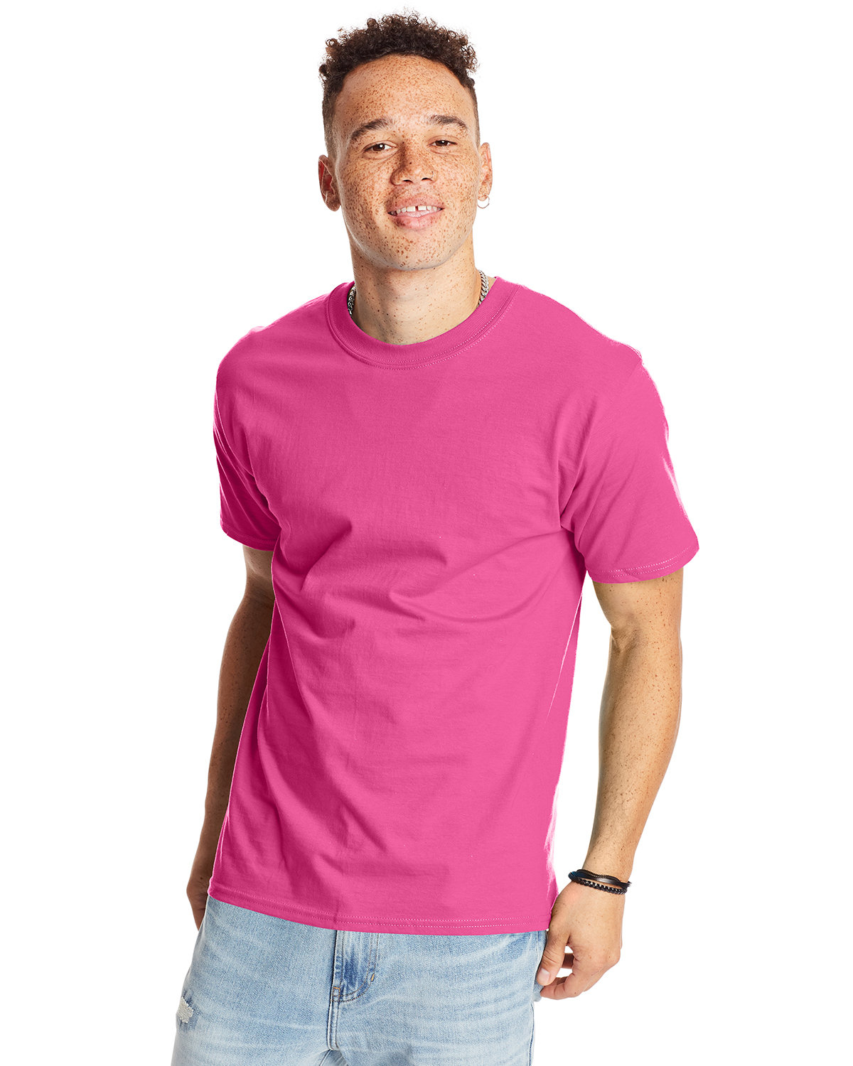 2 Pack Of Hanes 5180 Unisex Plain Blank Casual Beefy-T Shirt Stylish T-Shirt