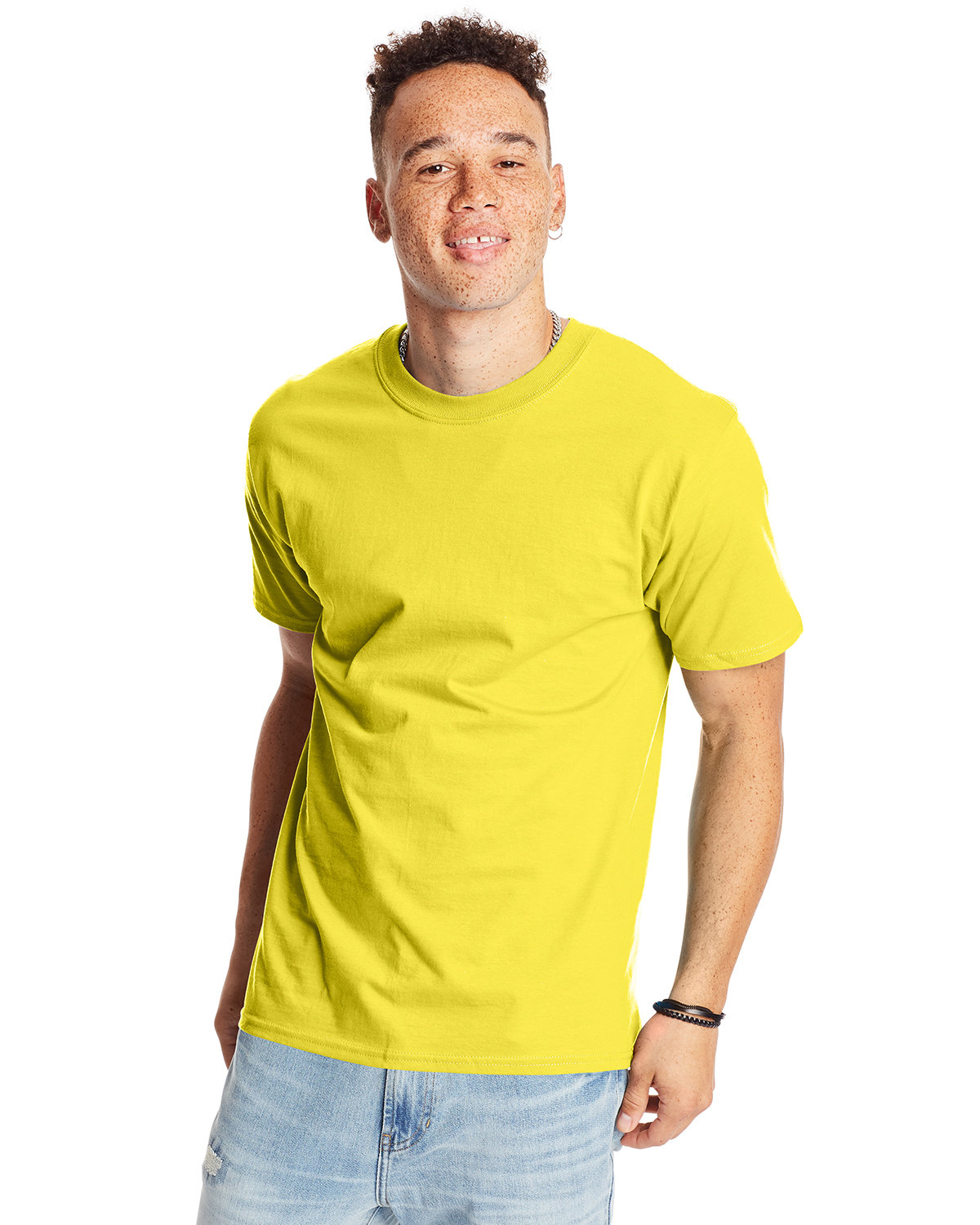 2 Pack Of Hanes 5180 Unisex Plain Blank Casual Beefy-T Shirt Stylish T-Shirt