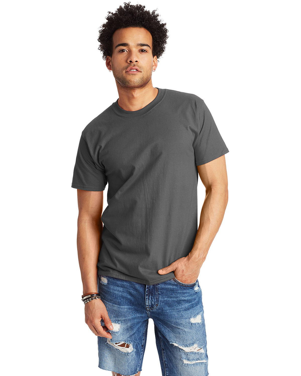 Hanes 518T Men's USA Grown Cotton/Polyester T Shirt Tall Stylish Beefy-T Shirt - Picture 9 of 10
