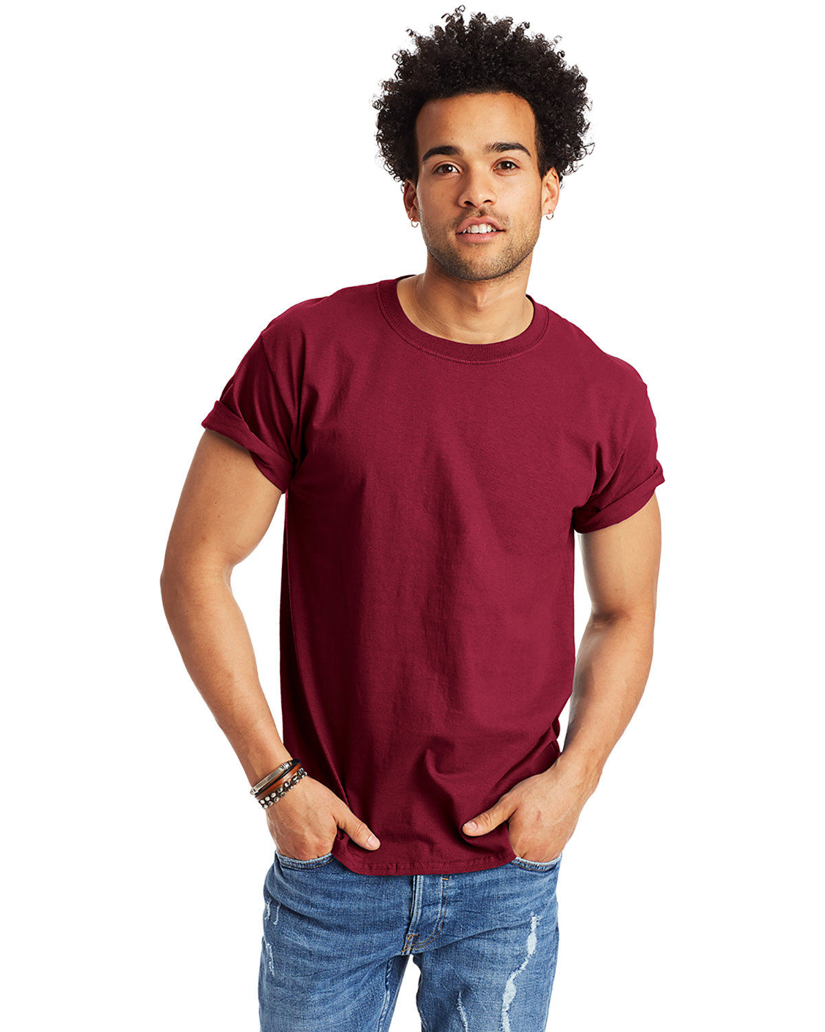 2 Pack Of Hanes 5250T Men's Short Sleeve T Shirt Authentic-T Stylish Top T-Shirt - Picture 7 of 45