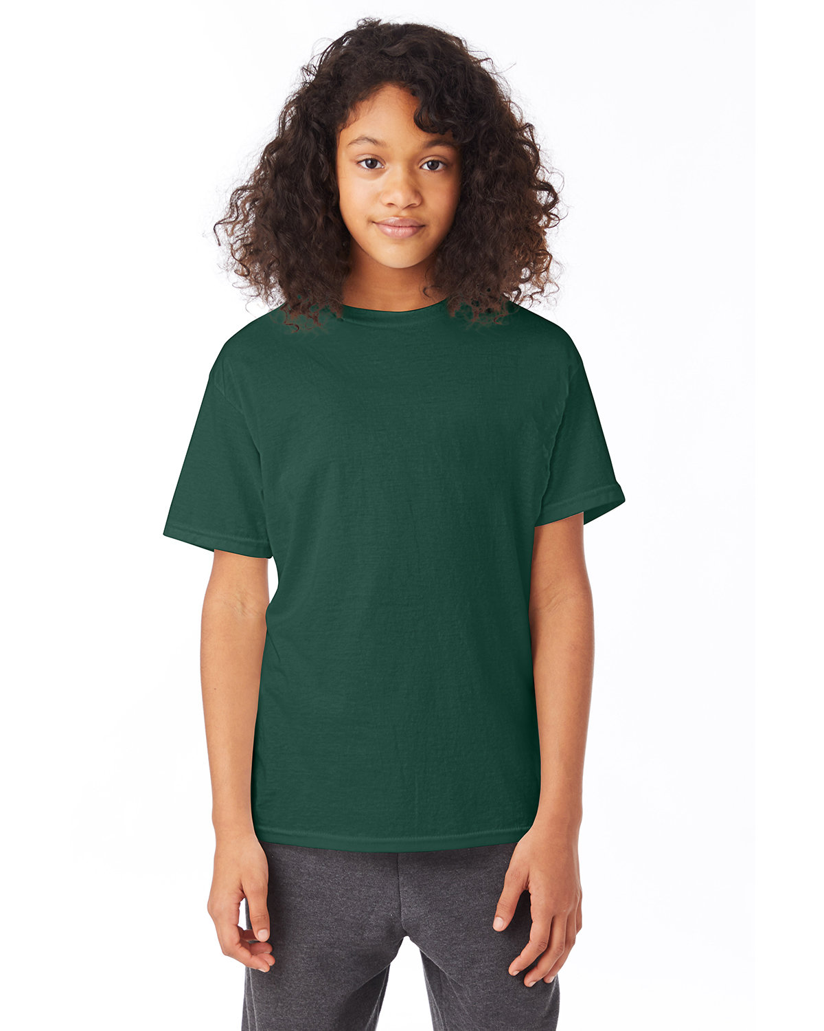 5 Pack Of Hanes 5370 Youth Short Sleeve Smooth Hand T Shirt Stylish T-Shirt - Picture 7 of 28