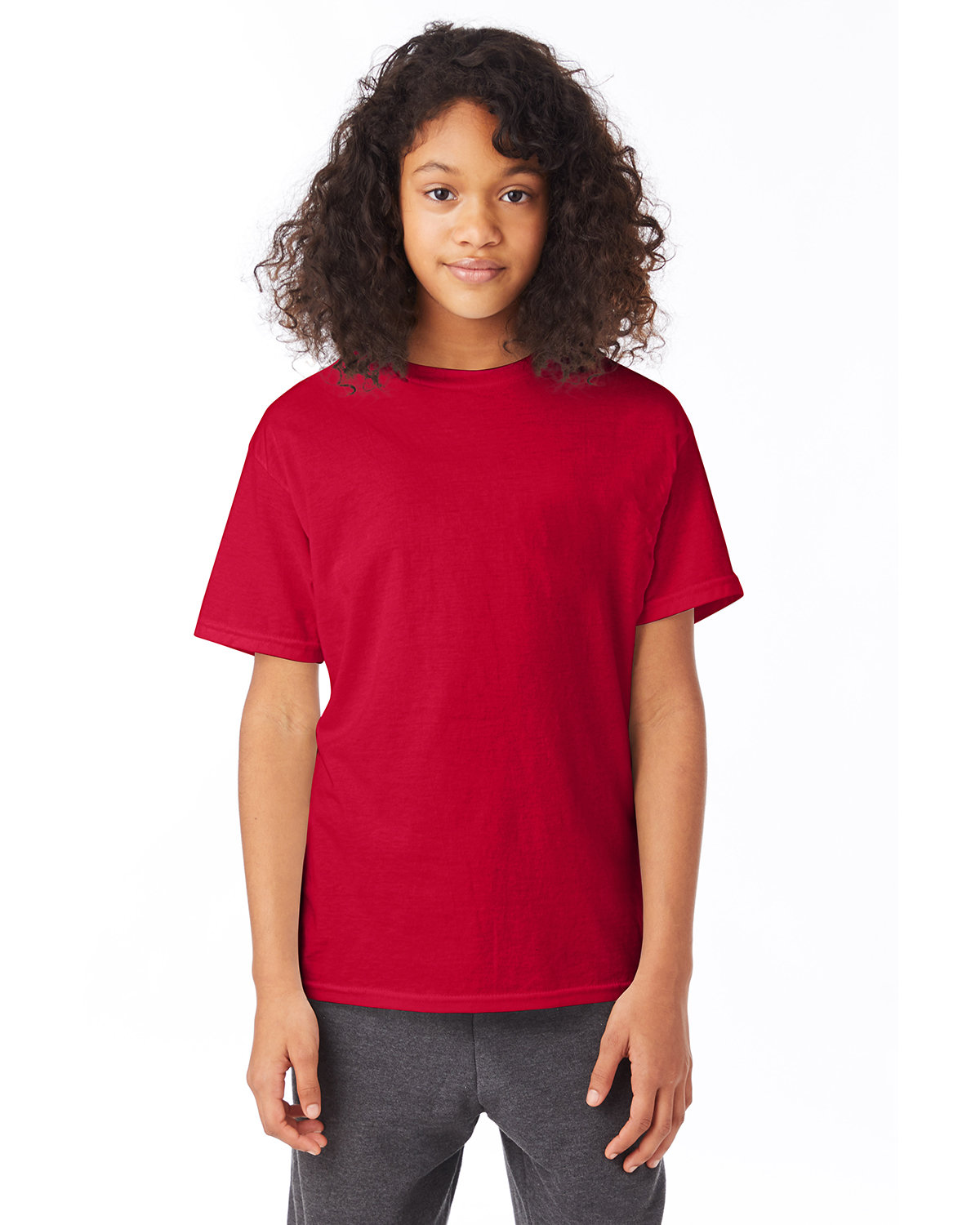 5 Pack Of Hanes 5370 Youth Short Sleeve Smooth Hand T Shirt Stylish T-Shirt - Picture 8 of 28