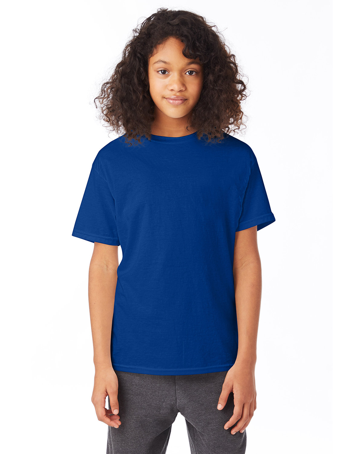 5 Pack Of Hanes 5370 Youth Short Sleeve Smooth Hand T Shirt Stylish T-Shirt - Picture 9 of 28