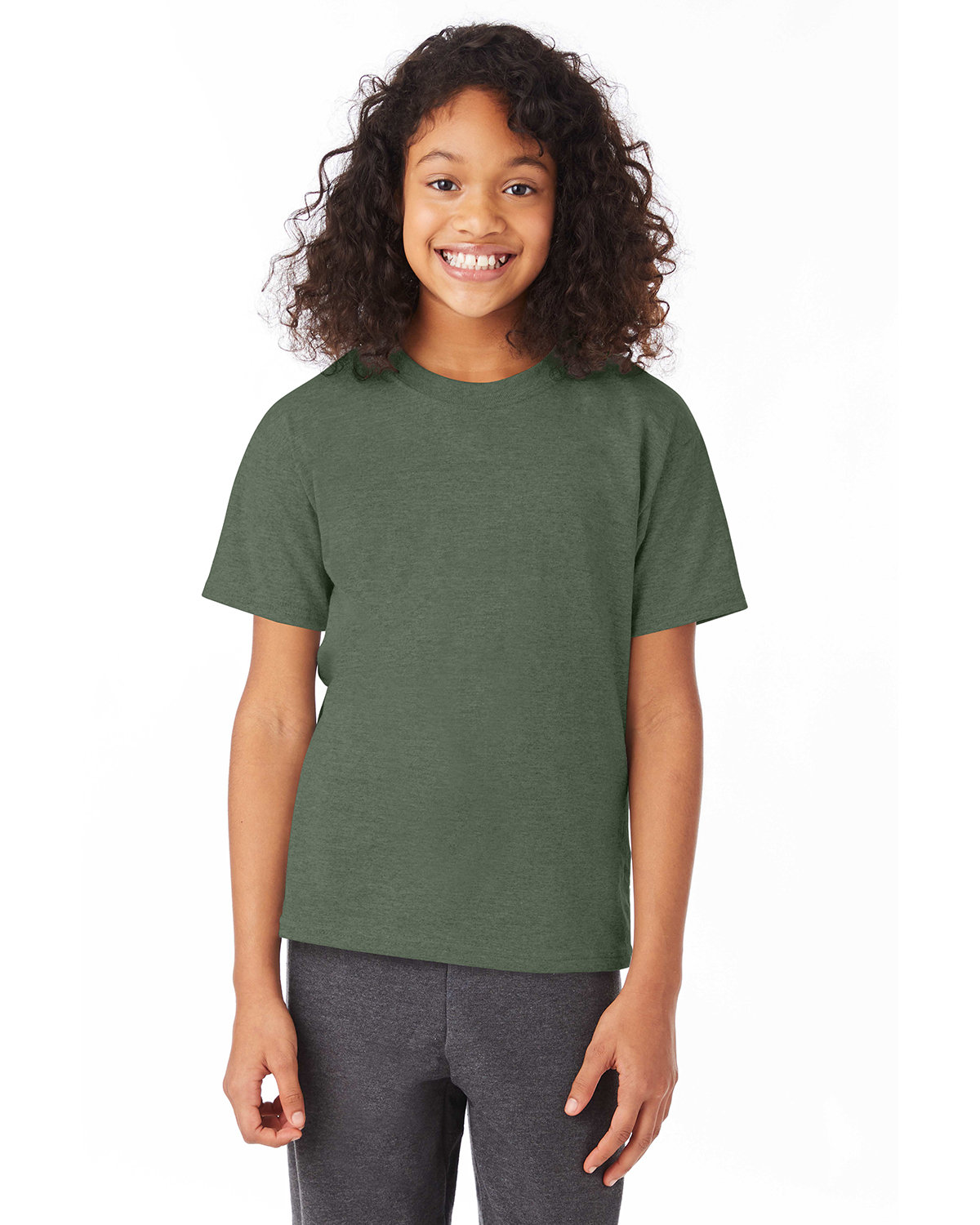 5 Pack Of Hanes 5370 Youth Short Sleeve Smooth Hand T Shirt Stylish T-Shirt - Picture 11 of 28