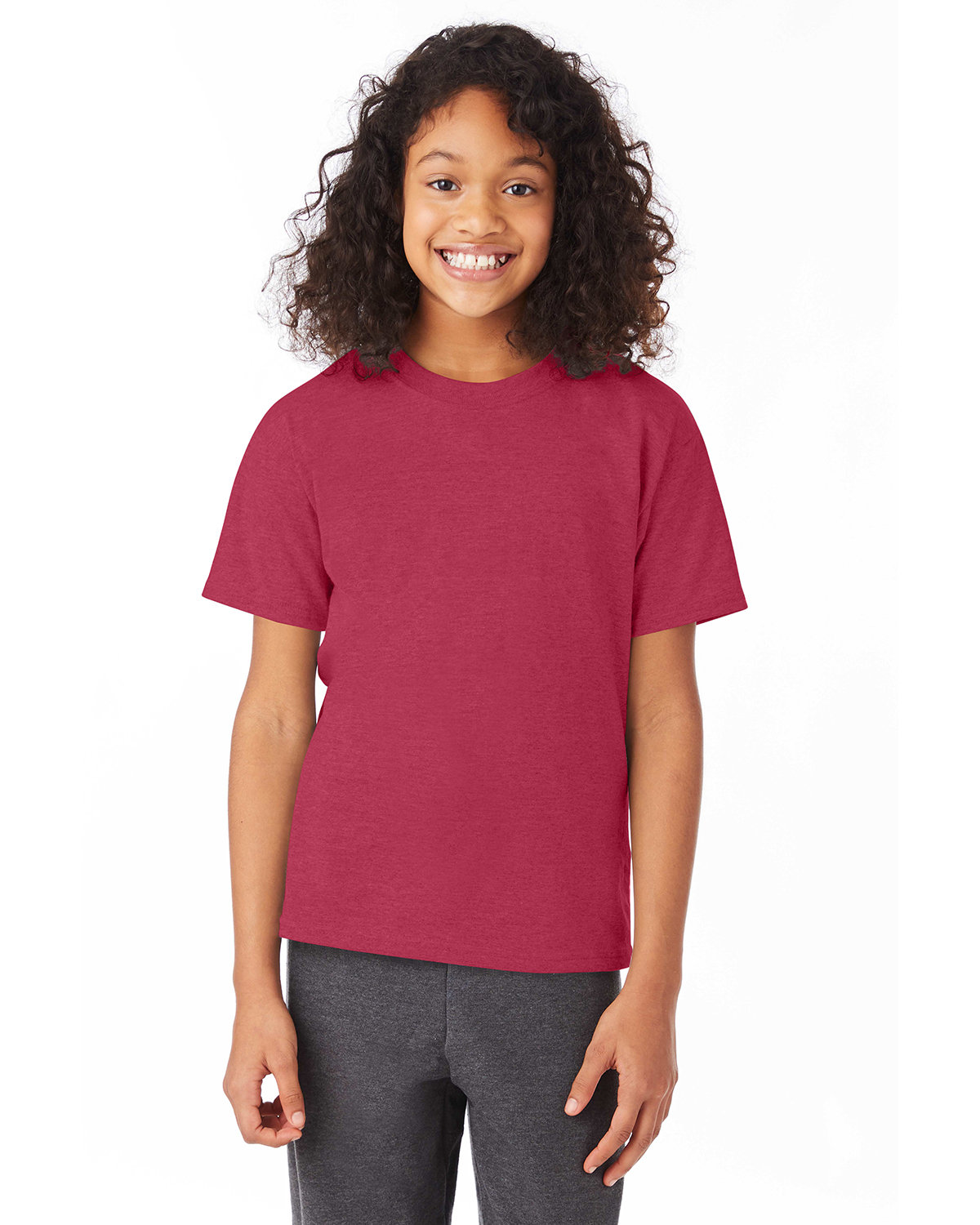 5 Pack Of Hanes 5370 Youth Short Sleeve Smooth Hand T Shirt Stylish T-Shirt - Picture 13 of 28