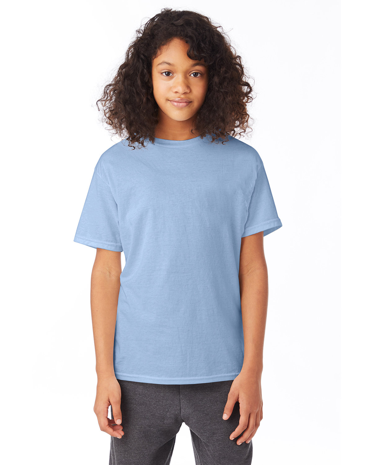 5 Pack Of Hanes 5370 Youth Short Sleeve Smooth Hand T Shirt Stylish T-Shirt - Picture 15 of 28