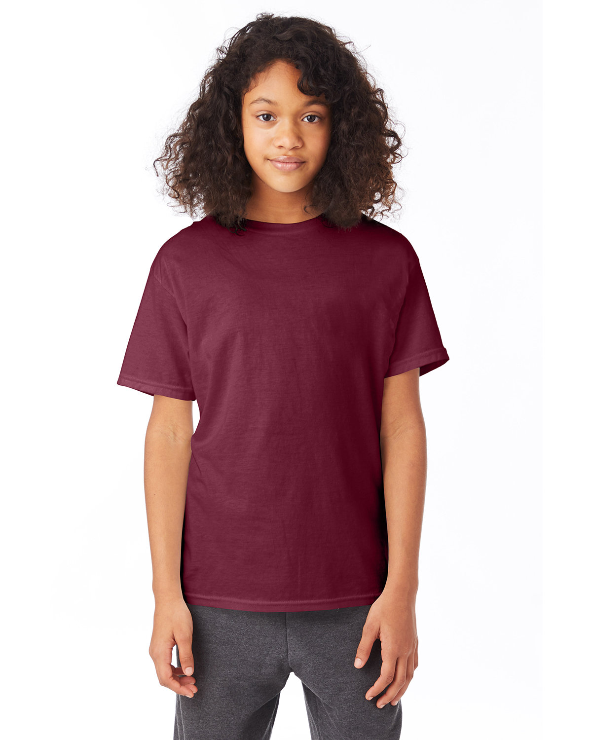 5 Pack Of Hanes 5370 Youth Short Sleeve Smooth Hand T Shirt Stylish T-Shirt - Picture 18 of 28