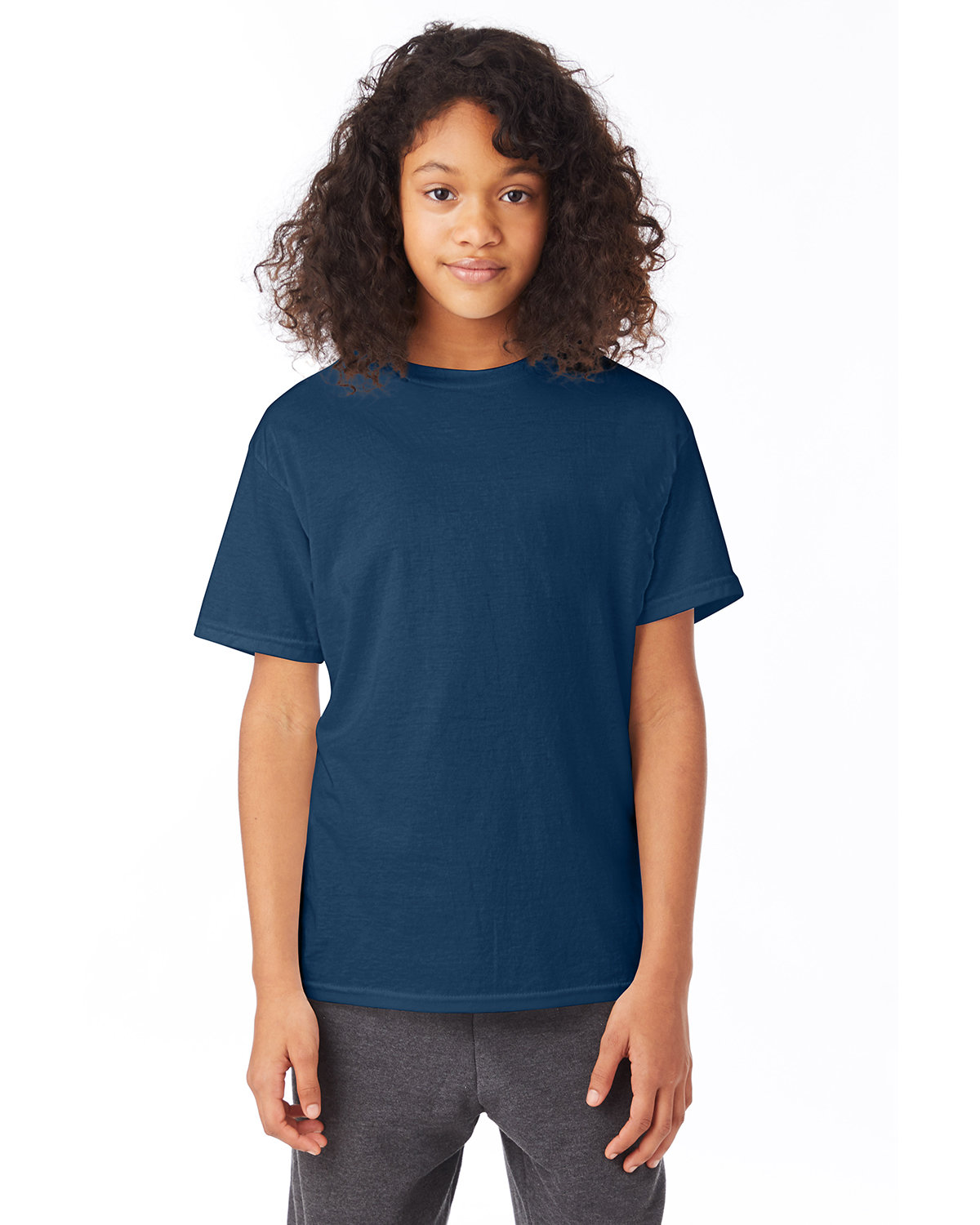 5 Pack Of Hanes 5370 Youth Short Sleeve Smooth Hand T Shirt Stylish T-Shirt - Picture 19 of 28
