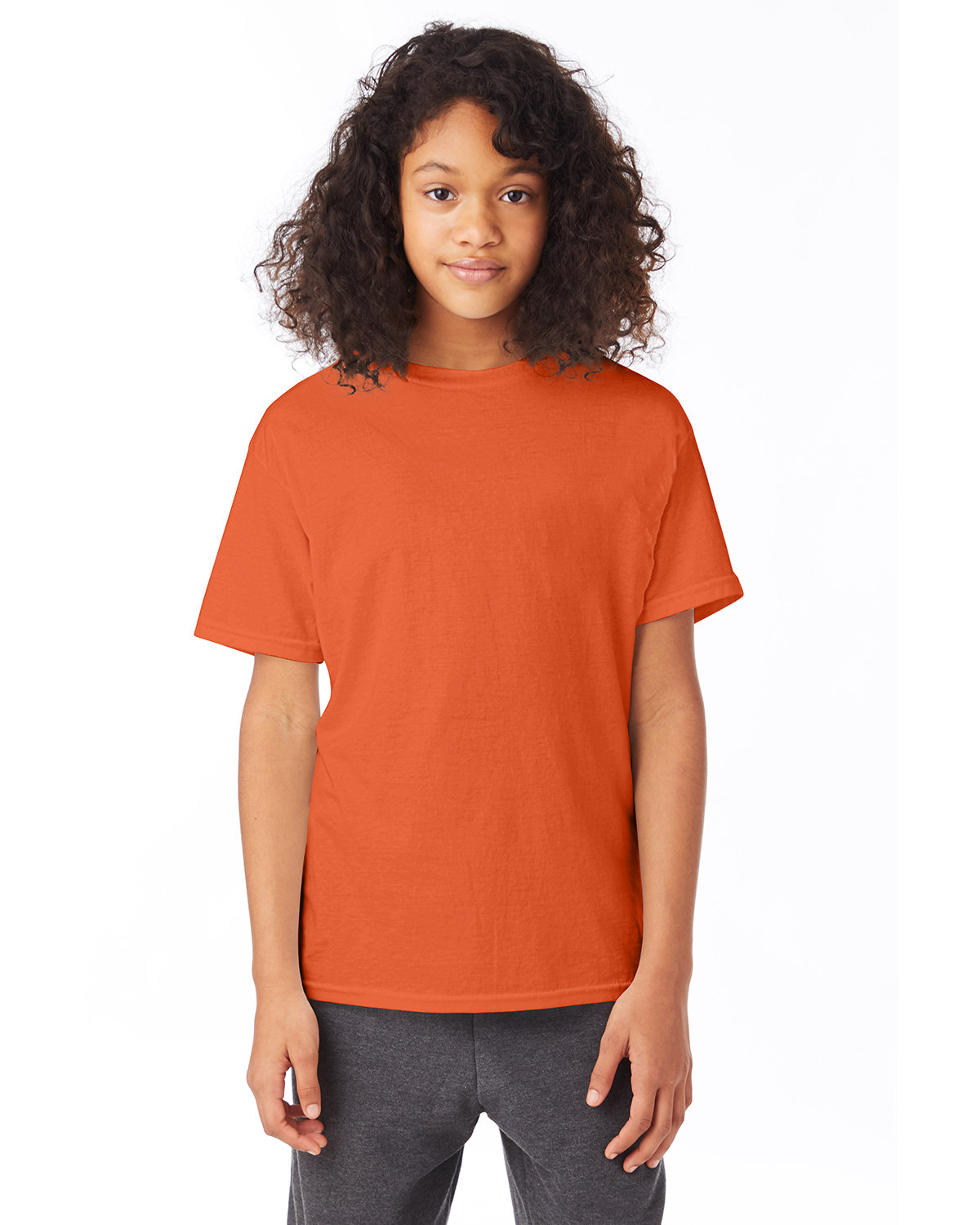 5 Pack Of Hanes 5370 Youth Short Sleeve Smooth Hand T Shirt Stylish T-Shirt - Picture 20 of 28