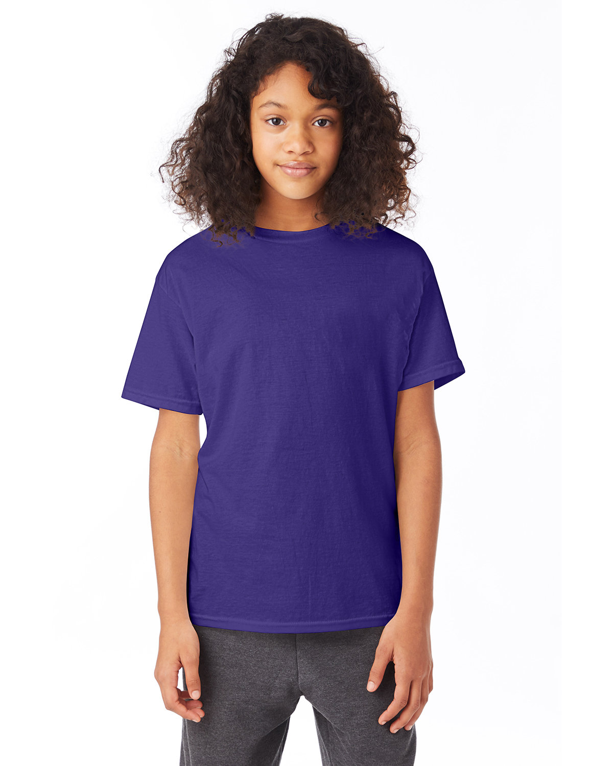 5 Pack Of Hanes 5370 Youth Short Sleeve Smooth Hand T Shirt Stylish T-Shirt - Picture 22 of 28