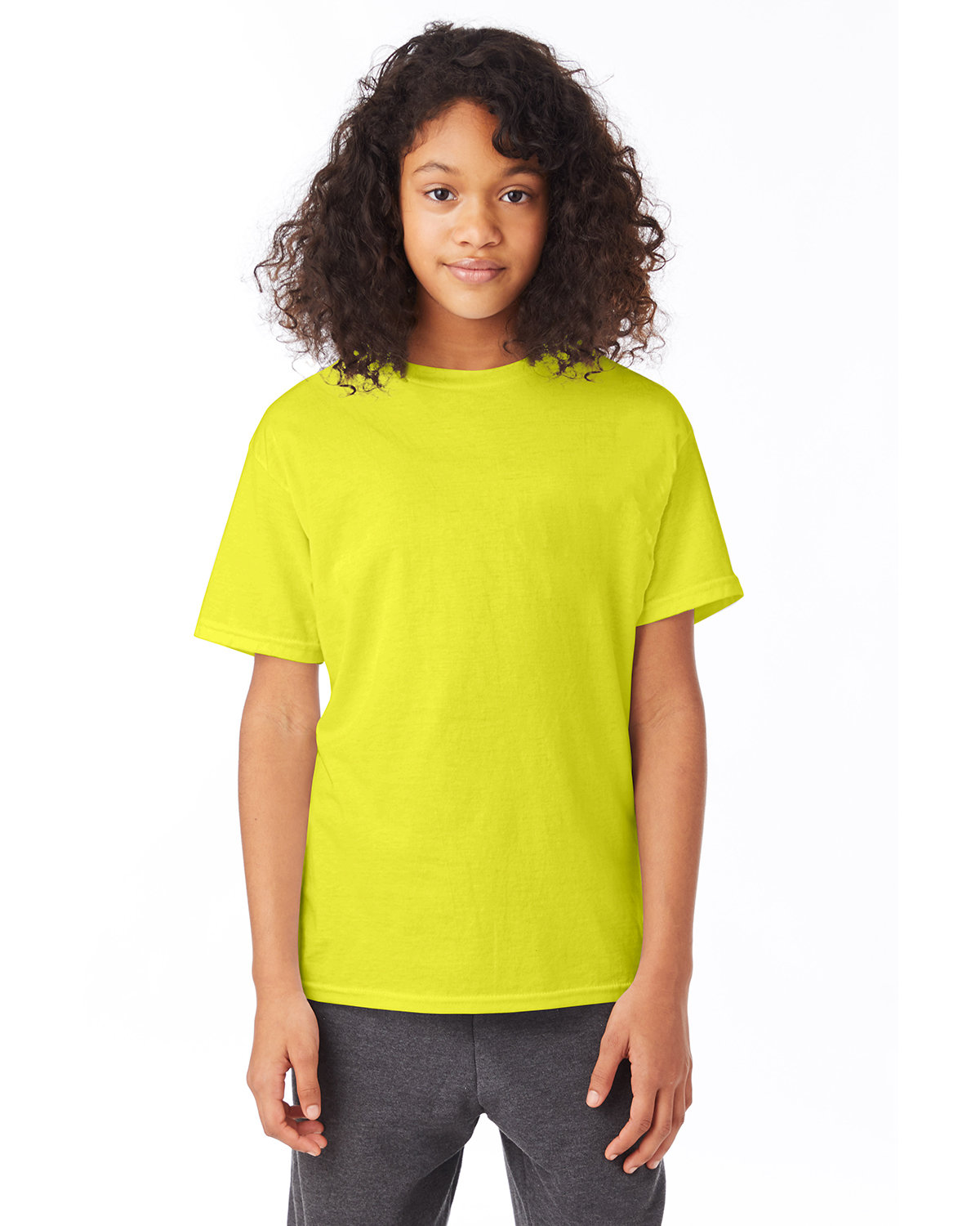 5 Pack Of Hanes 5370 Youth Short Sleeve Smooth Hand T Shirt Stylish T-Shirt - Picture 23 of 28