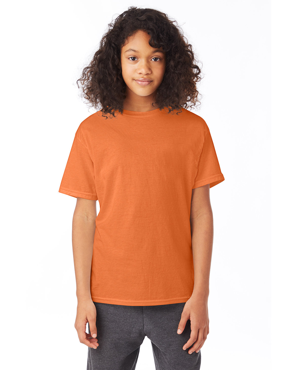 5 Pack Of Hanes 5370 Youth Short Sleeve Smooth Hand T Shirt Stylish T-Shirt - Picture 24 of 28