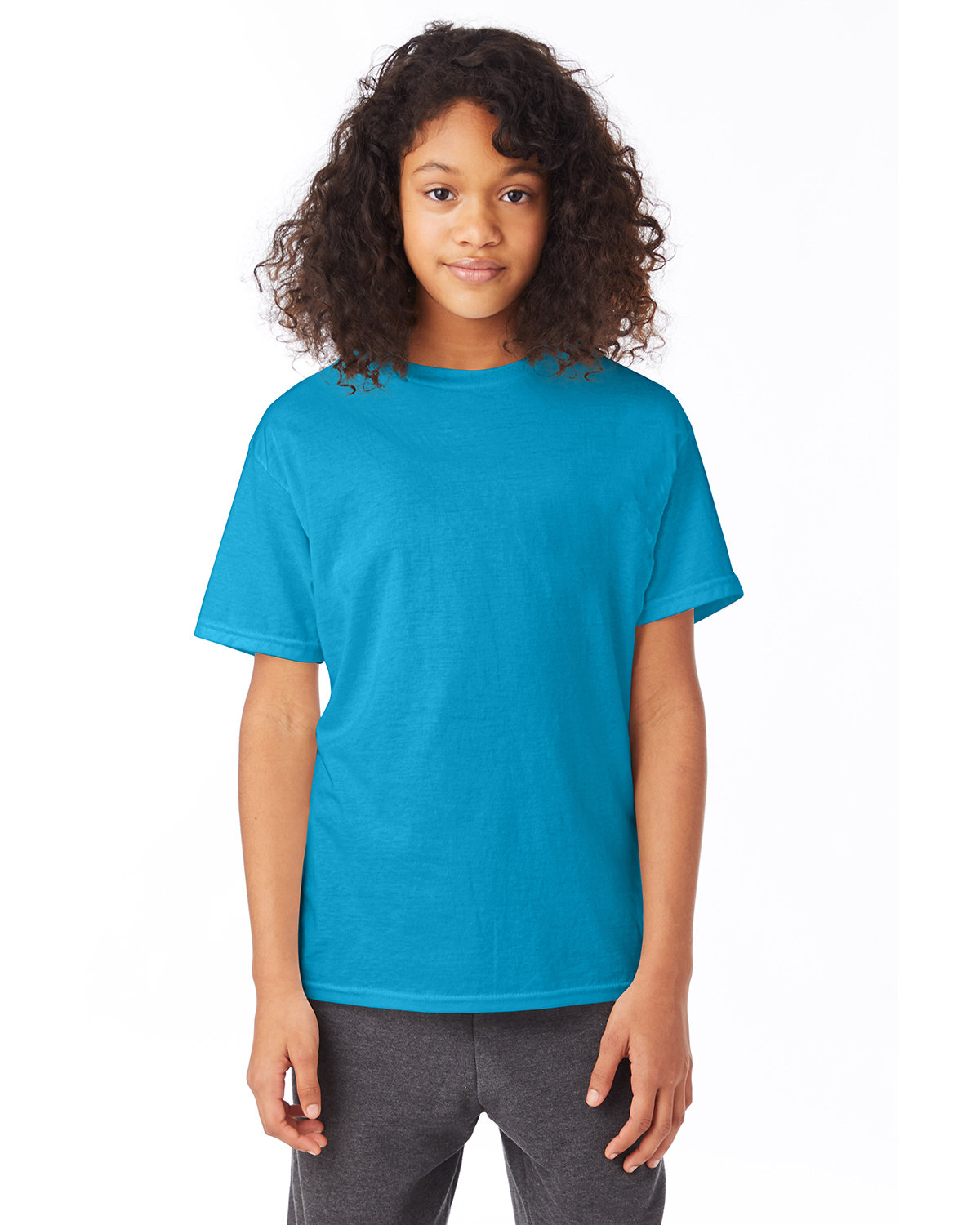 5 Pack Of Hanes 5370 Youth Short Sleeve Smooth Hand T Shirt Stylish T-Shirt - Picture 26 of 28