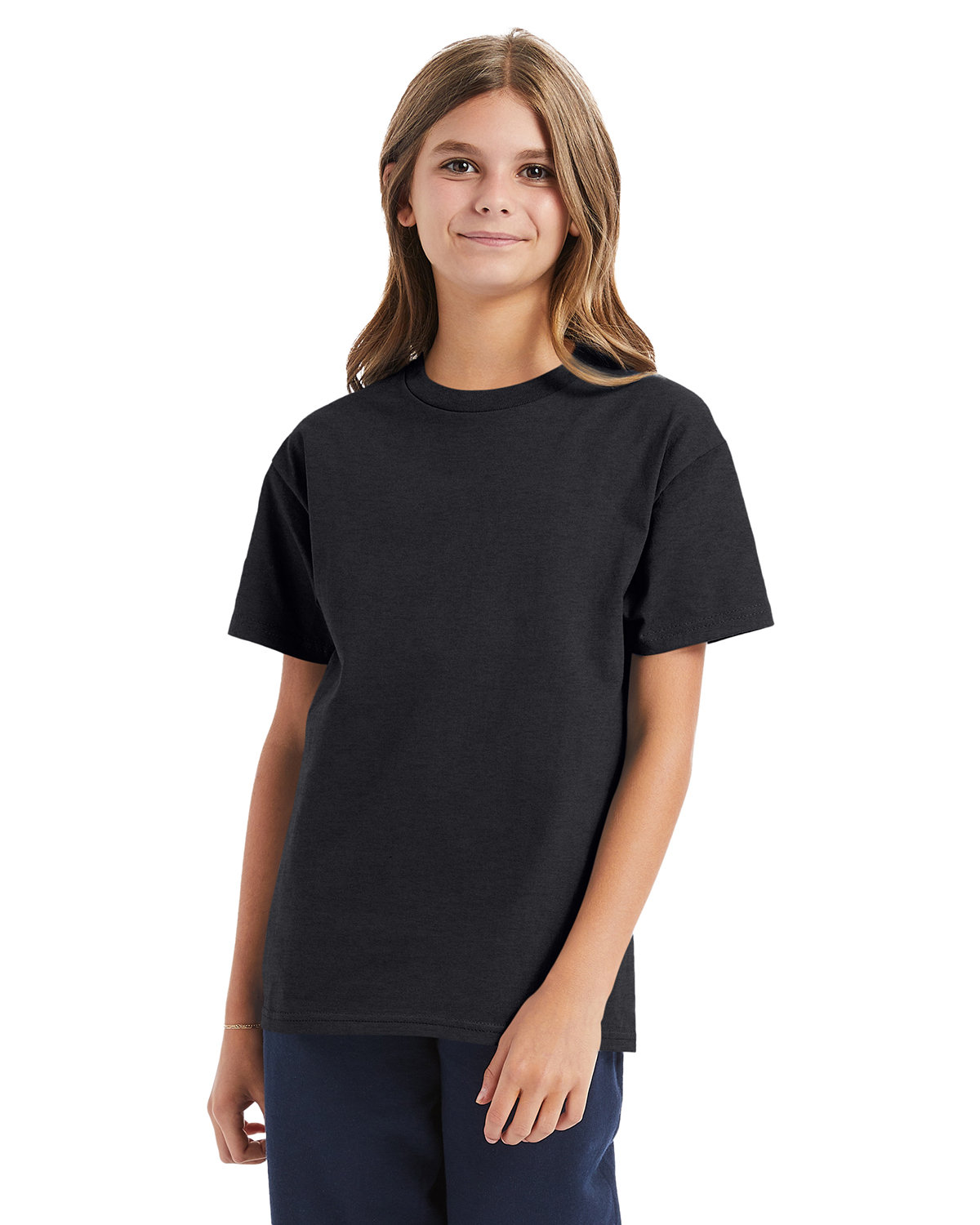 2 Pack Of Hanes 54500 Youth Short Sleeve T-Shirt Authentic-T Stylish T Shirt - Picture 7 of 29