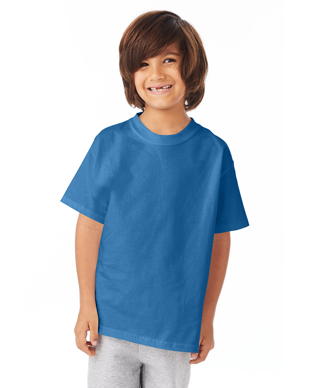 2 Pack Of Hanes 54500 Youth Short Sleeve T-Shirt Authentic-T Stylish T Shirt - Picture 12 of 29