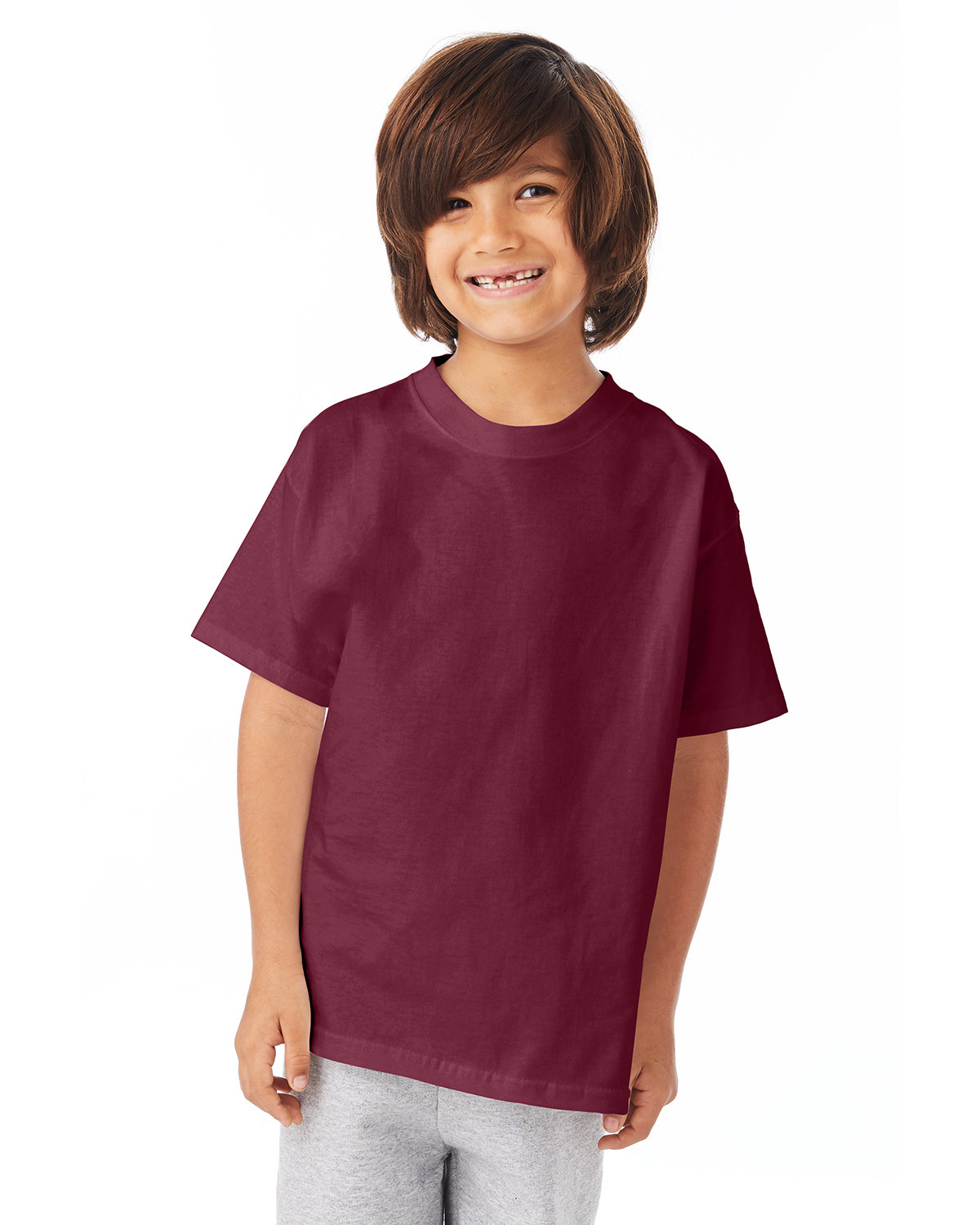 2 Pack Of Hanes 54500 Youth Short Sleeve T-Shirt Authentic-T Stylish T Shirt - Picture 19 of 29