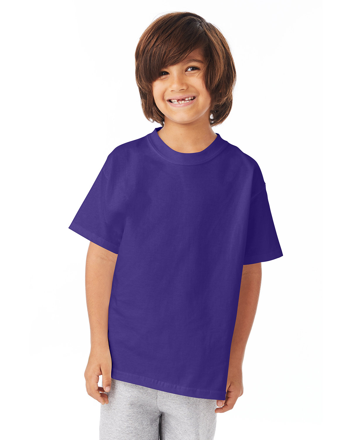 2 Pack Of Hanes 54500 Youth Short Sleeve T-Shirt Authentic-T Stylish T Shirt - Picture 23 of 29