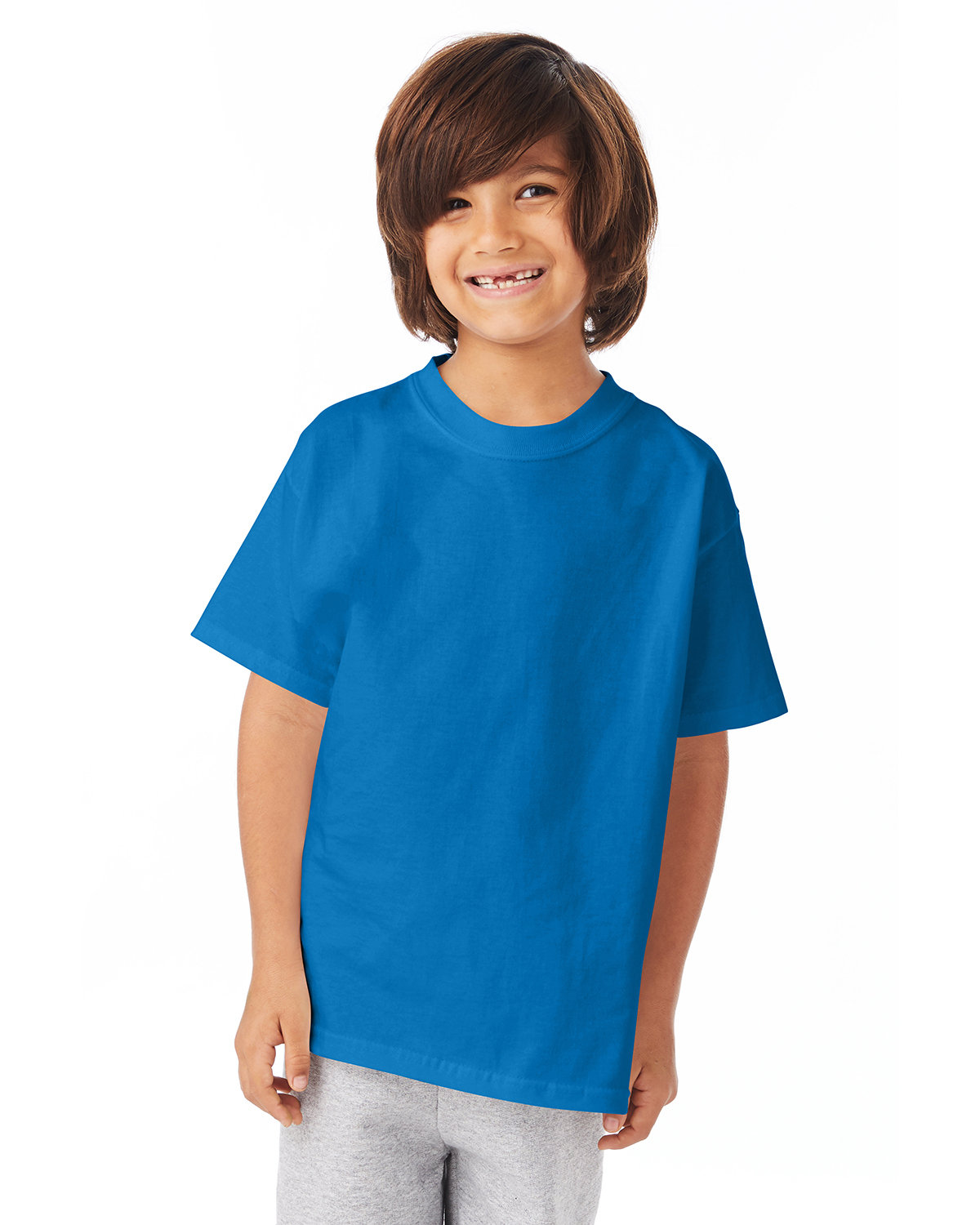 2 Pack Of Hanes 54500 Youth Short Sleeve T-Shirt Authentic-T Stylish T Shirt - Picture 24 of 29