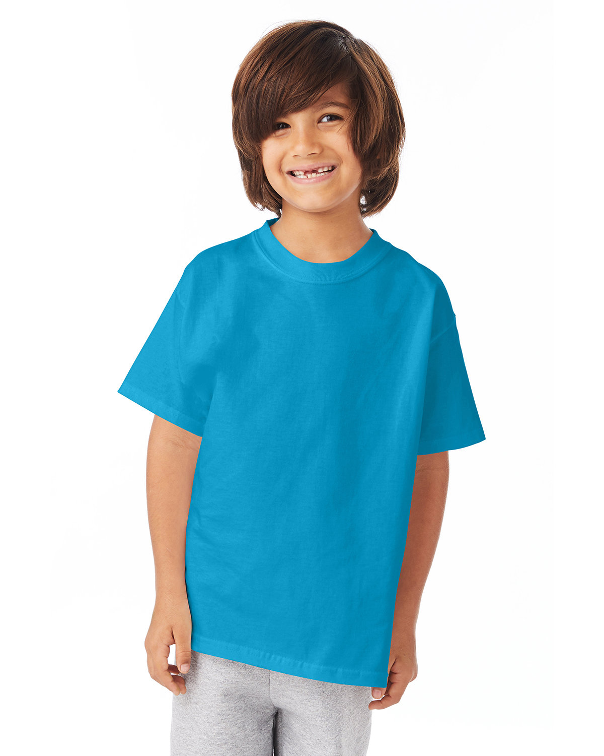 2 Pack Of Hanes 54500 Youth Short Sleeve T-Shirt Authentic-T Stylish T Shirt - Picture 26 of 29