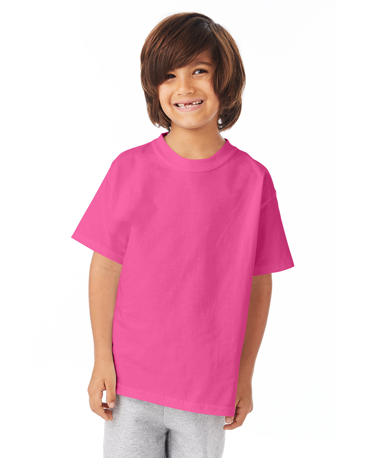 2 Pack Of Hanes 54500 Youth Short Sleeve T-Shirt Authentic-T Stylish T Shirt - Picture 28 of 29