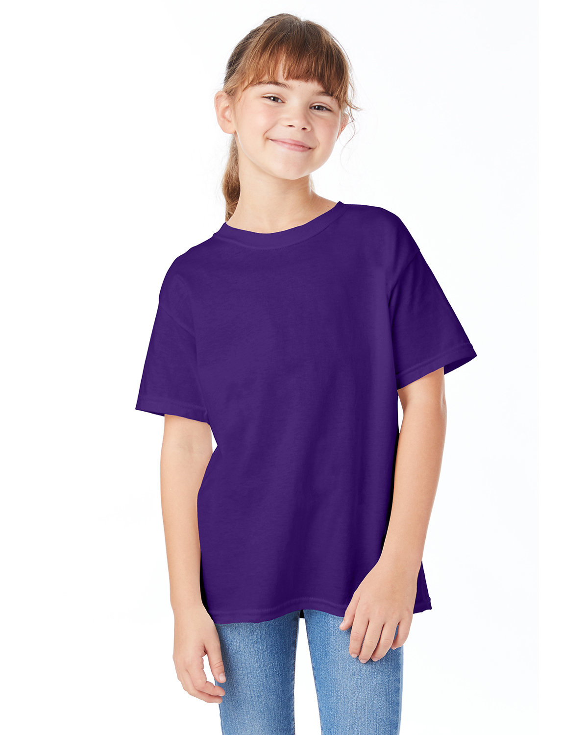 Hanes 5480 Youth Short Sleeve Plain T Shirt Essential-T Stylish Top T-Shirt - Picture 7 of 34