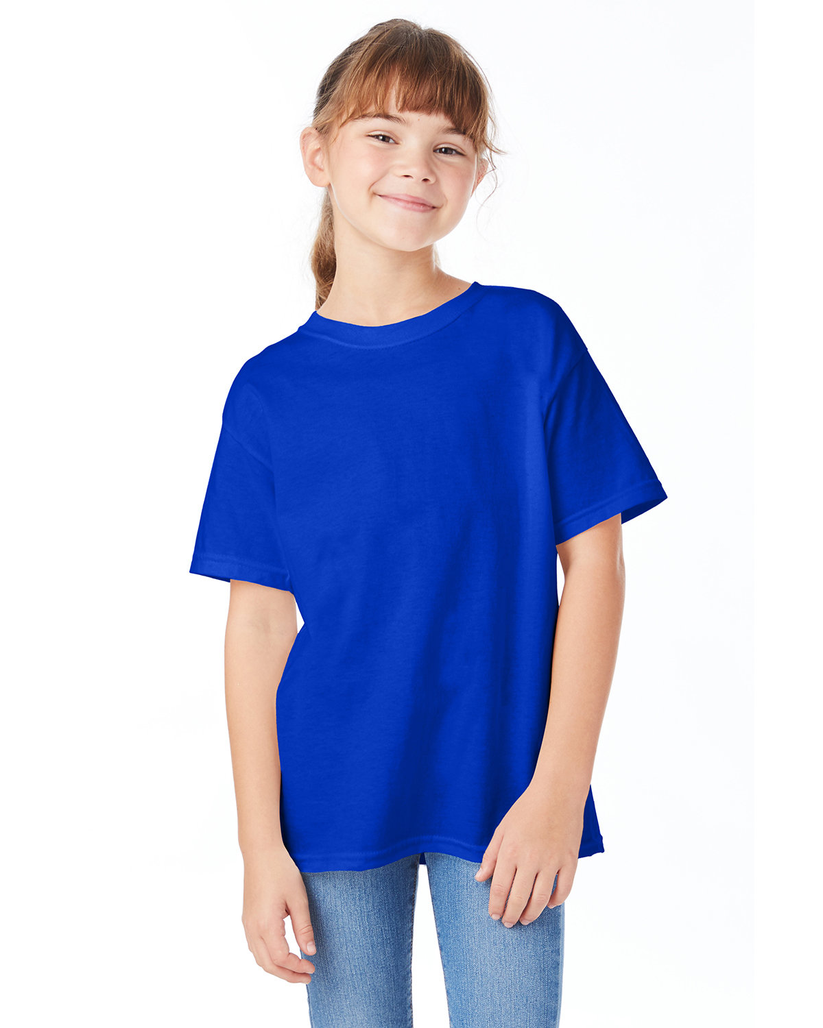 Hanes 5480 Youth Short Sleeve Plain T Shirt Essential-T Stylish Top T-Shirt - Picture 9 of 34