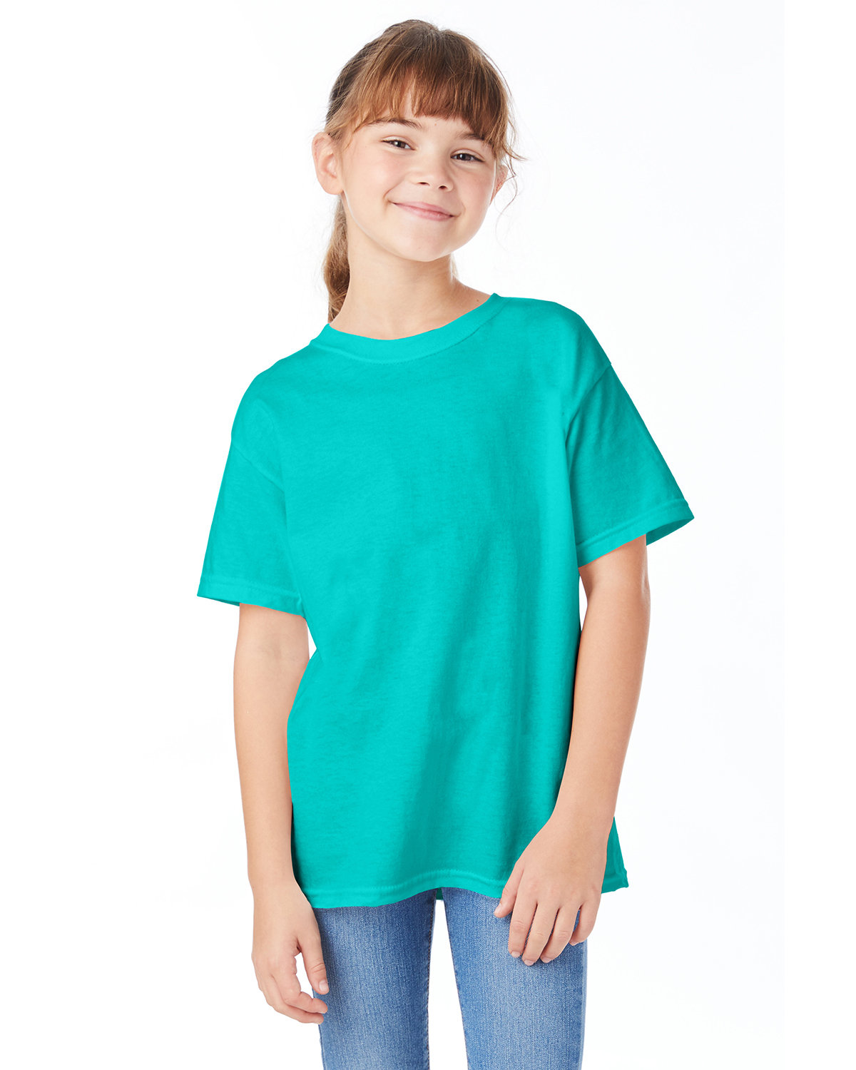 Hanes 5480 Youth Short Sleeve Plain T Shirt Essential-T Stylish Top T-Shirt - Picture 10 of 34