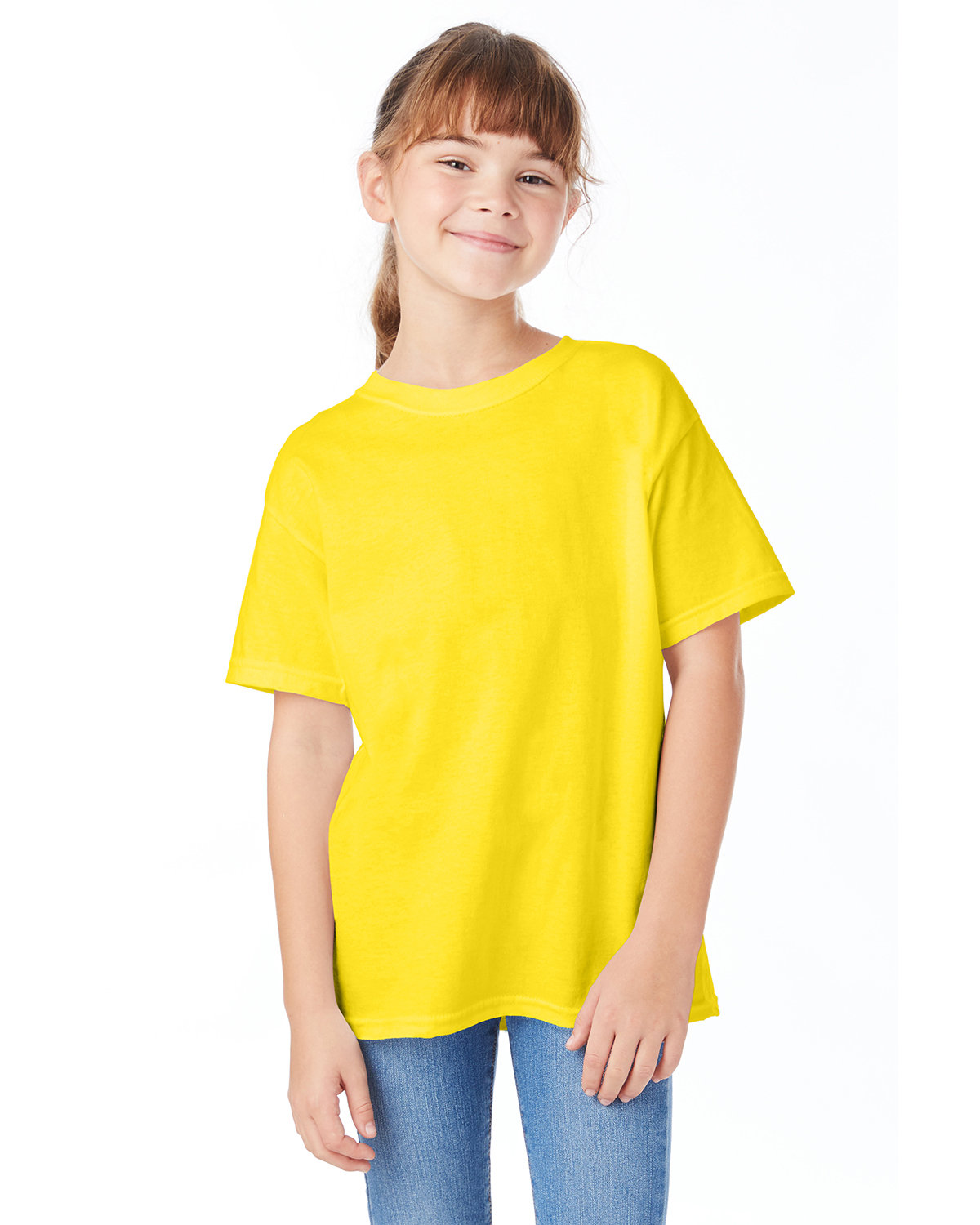 Hanes 5480 Youth Short Sleeve Plain T Shirt Essential-T Stylish Top T-Shirt - Picture 11 of 34