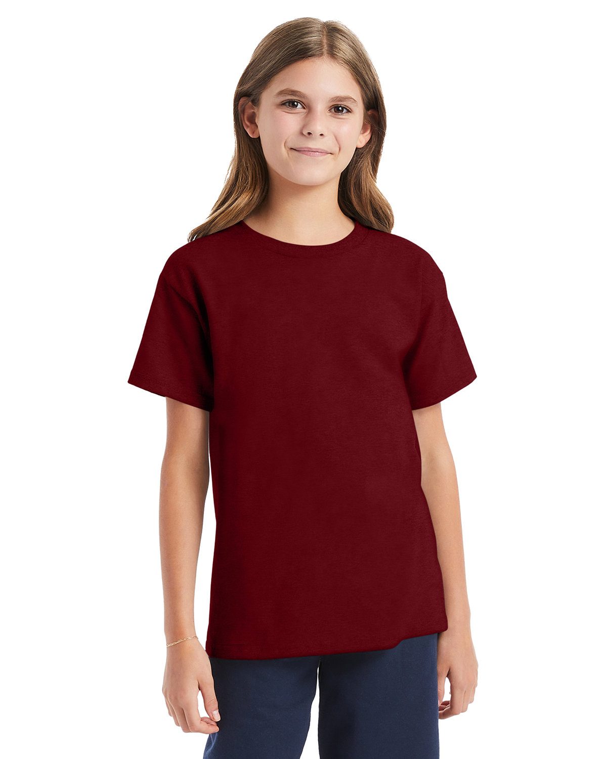 Hanes 5480 Youth Short Sleeve Plain T Shirt Essential-T Stylish Top T-Shirt - Picture 12 of 34