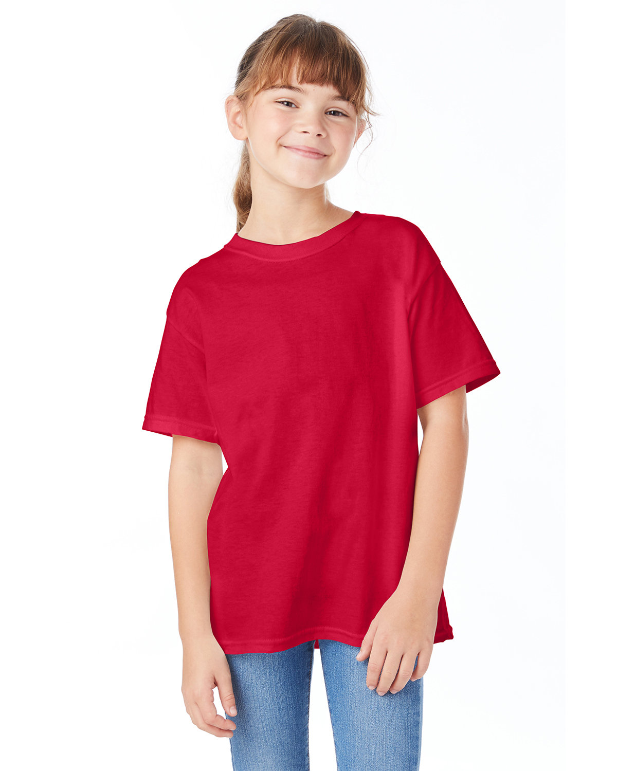 Hanes 5480 Youth Short Sleeve Plain T Shirt Essential-T Stylish Top T-Shirt - Picture 17 of 34
