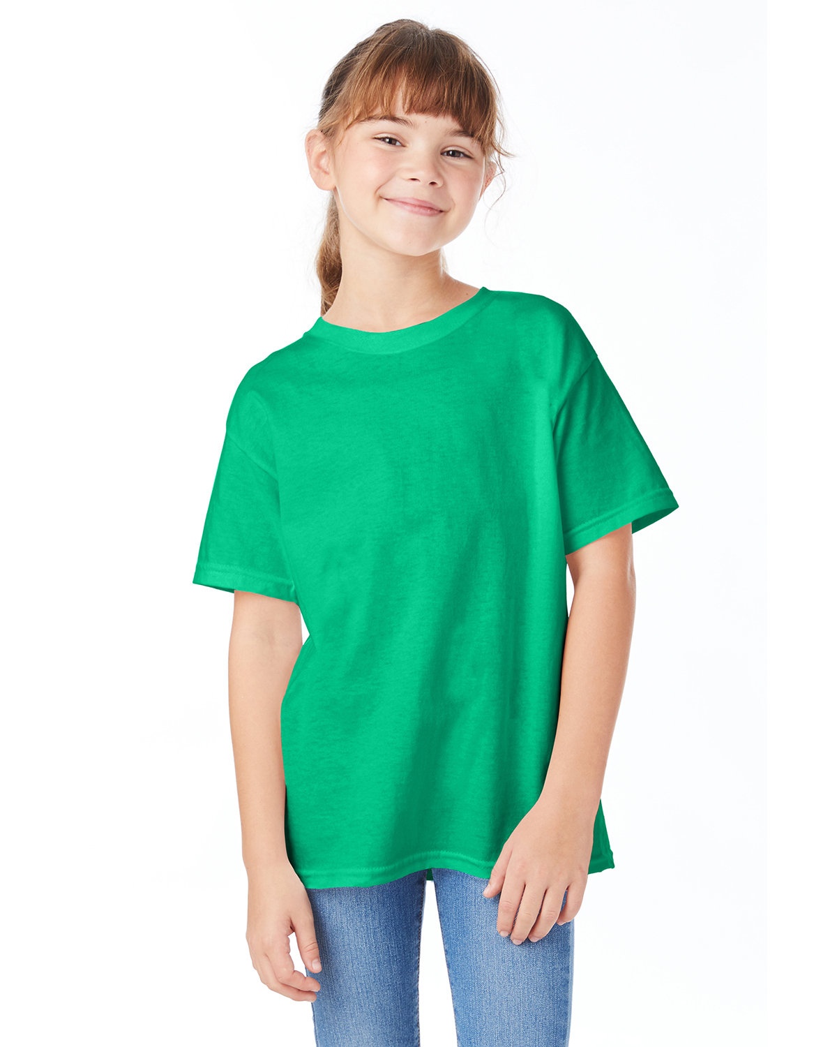 Hanes 5480 Youth Short Sleeve Plain T Shirt Essential-T Stylish Top T-Shirt - Picture 19 of 34