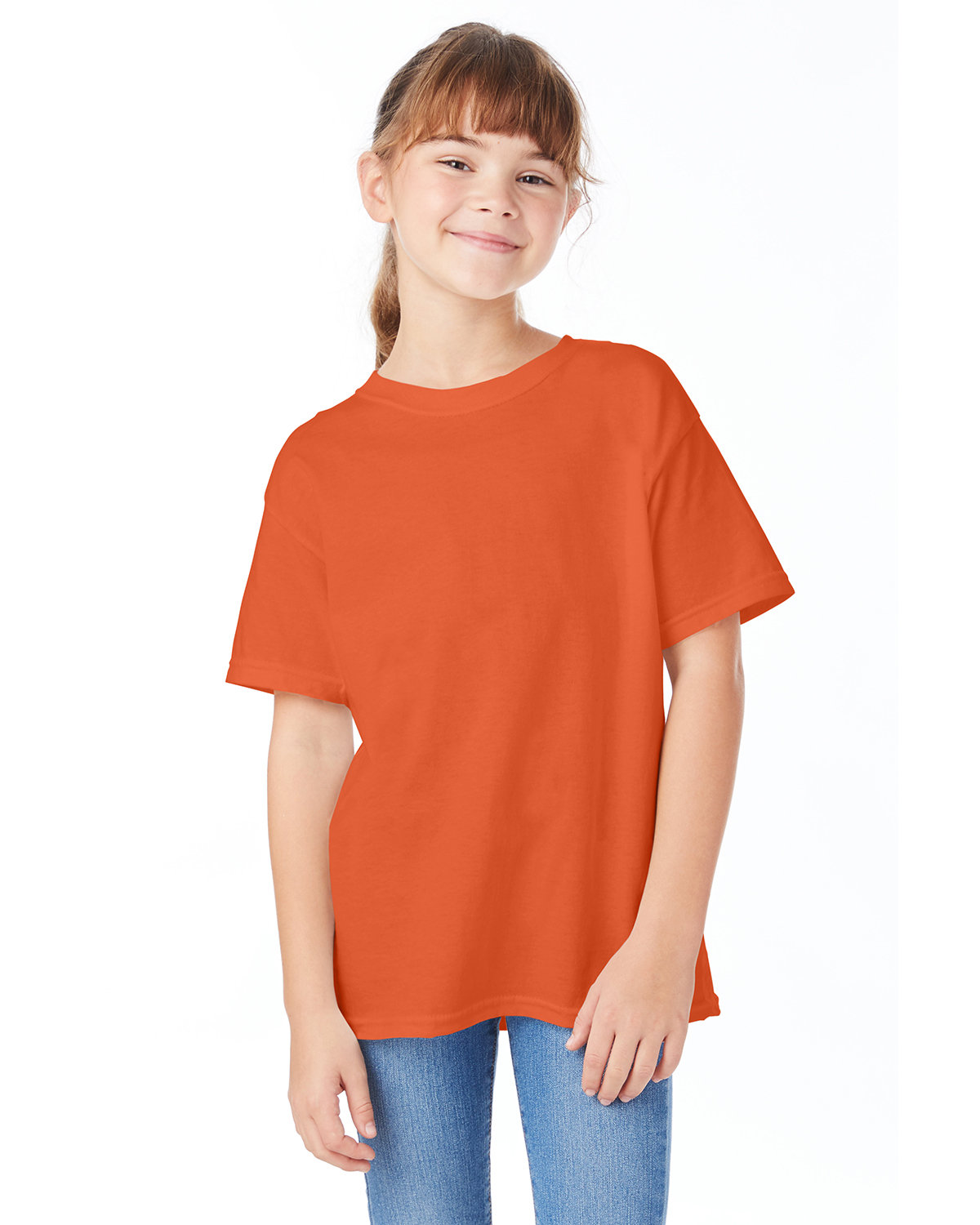 Hanes 5480 Youth Short Sleeve Plain T Shirt Essential-T Stylish Top T-Shirt - Picture 25 of 34