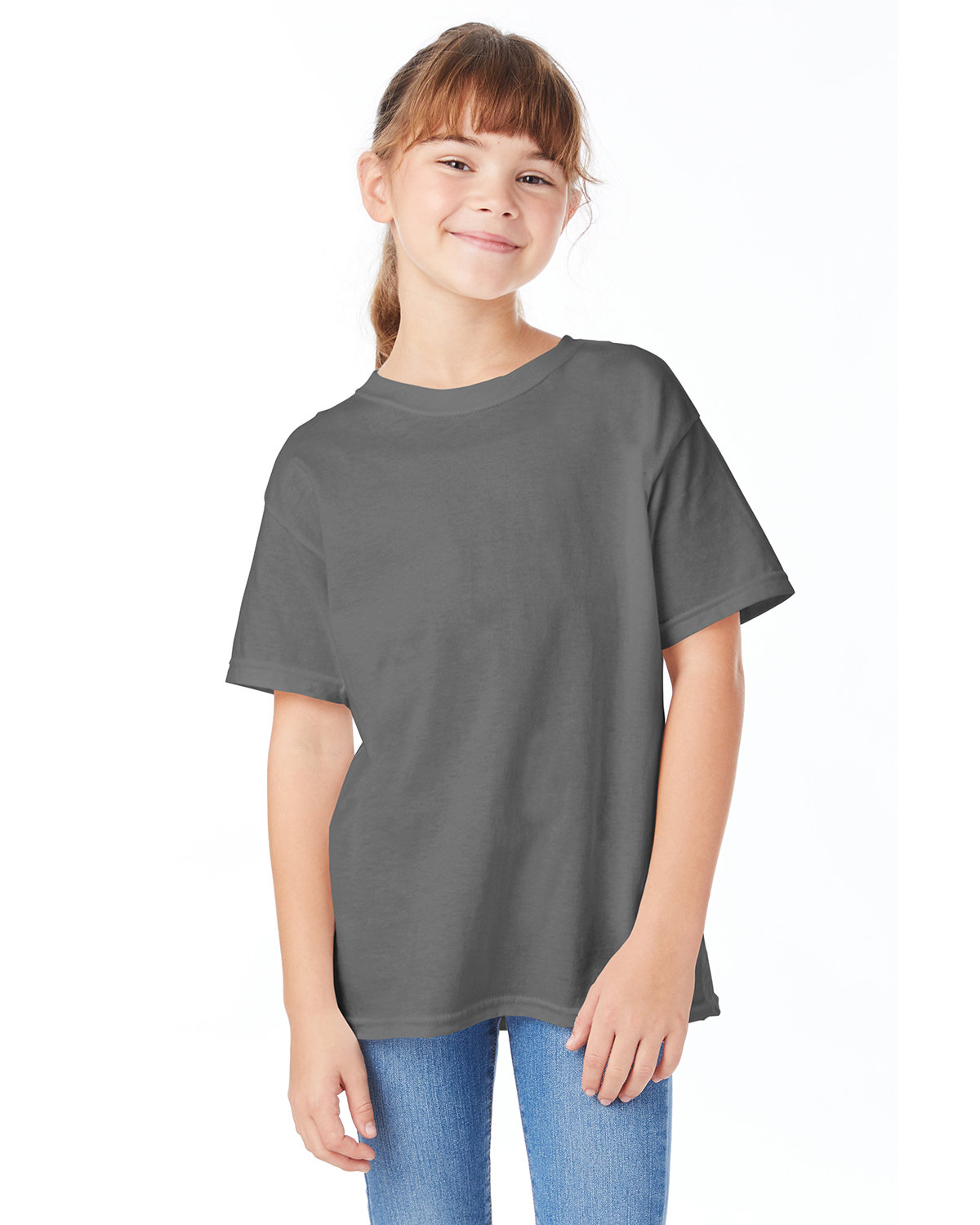 Hanes 5480 Youth Short Sleeve Plain T Shirt Essential-T Stylish Top T-Shirt - Picture 28 of 34