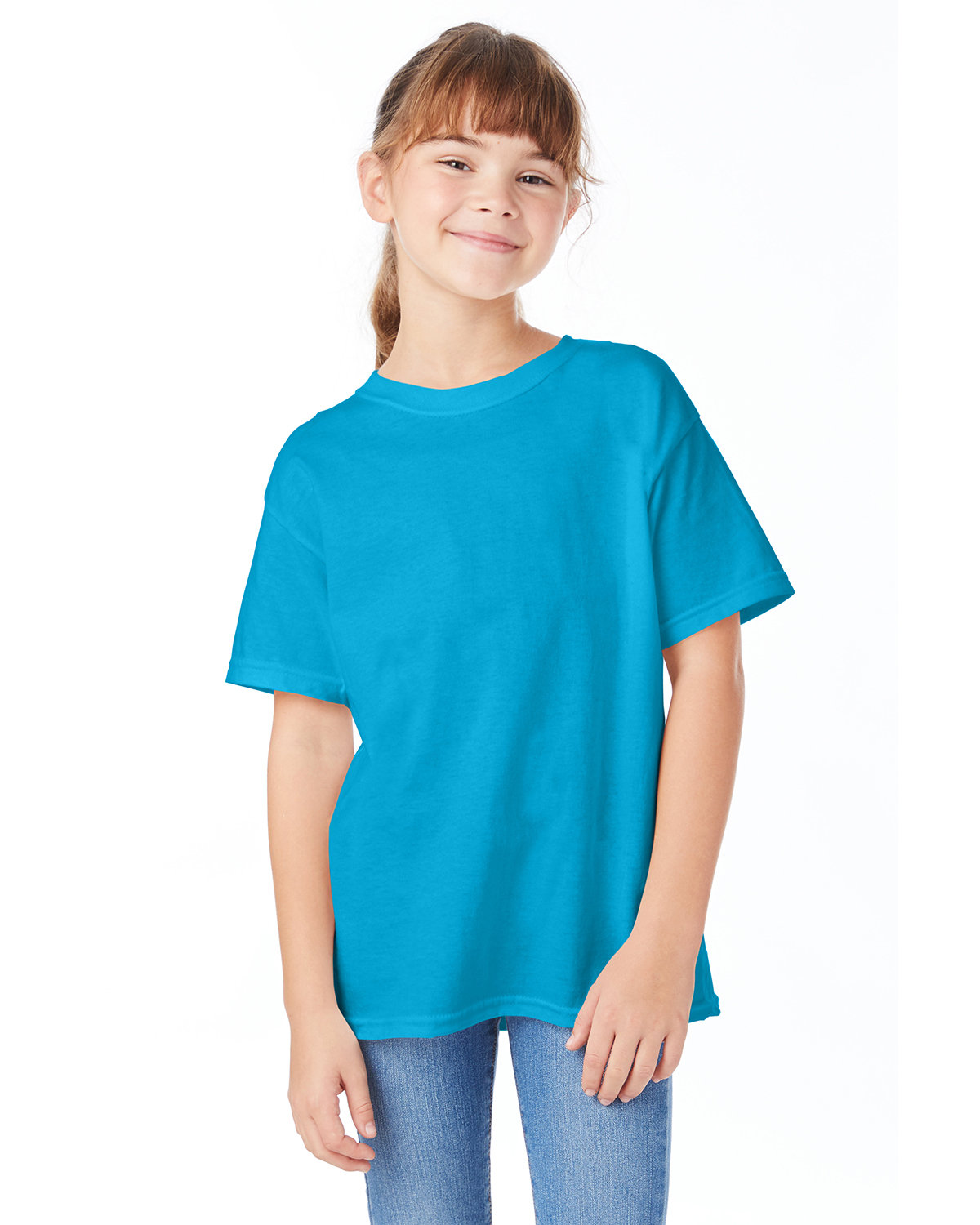 Hanes 5480 Youth Short Sleeve Plain T Shirt Essential-T Stylish Top T-Shirt - Picture 29 of 34