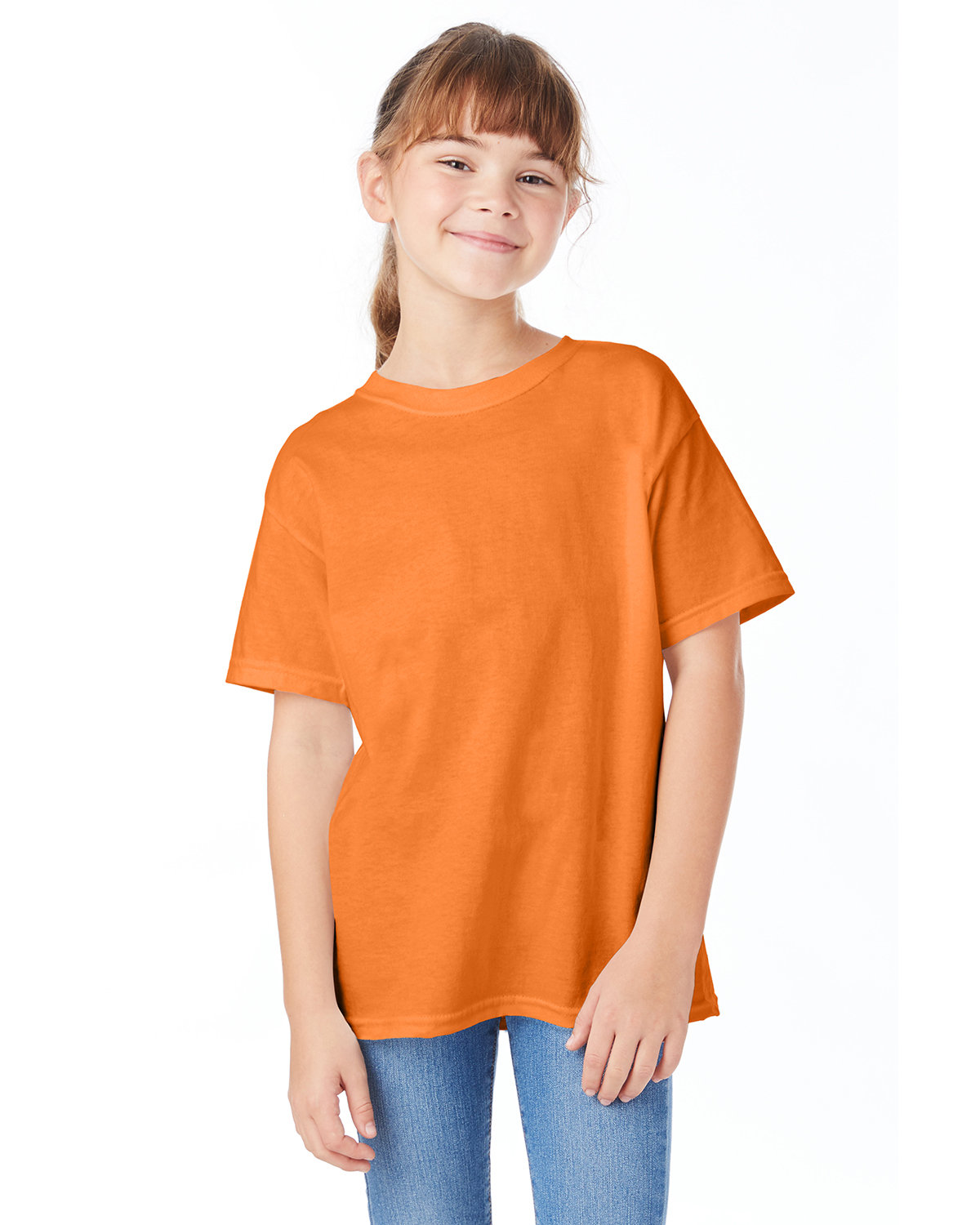 Hanes 5480 Youth Short Sleeve Plain T Shirt Essential-T Stylish Top T-Shirt - Picture 30 of 34