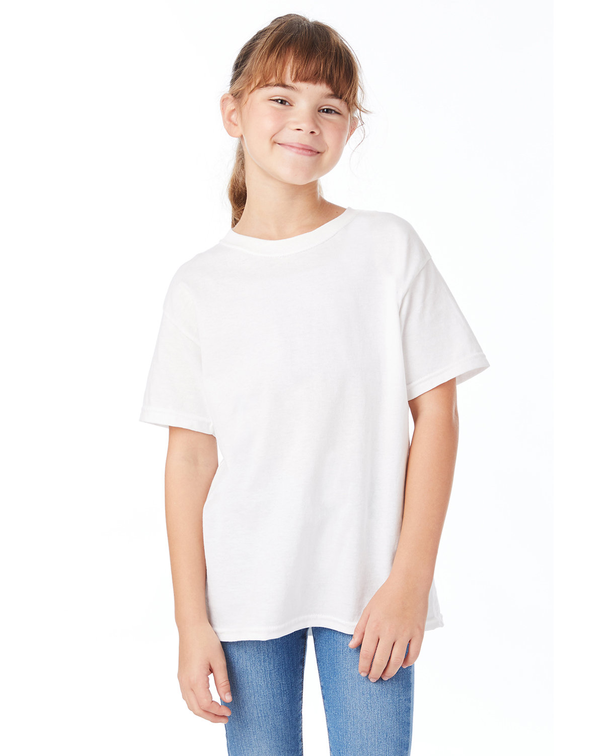 Hanes 5480 Youth Short Sleeve Plain T Shirt Essential-T Stylish Top T-Shirt - Picture 32 of 34