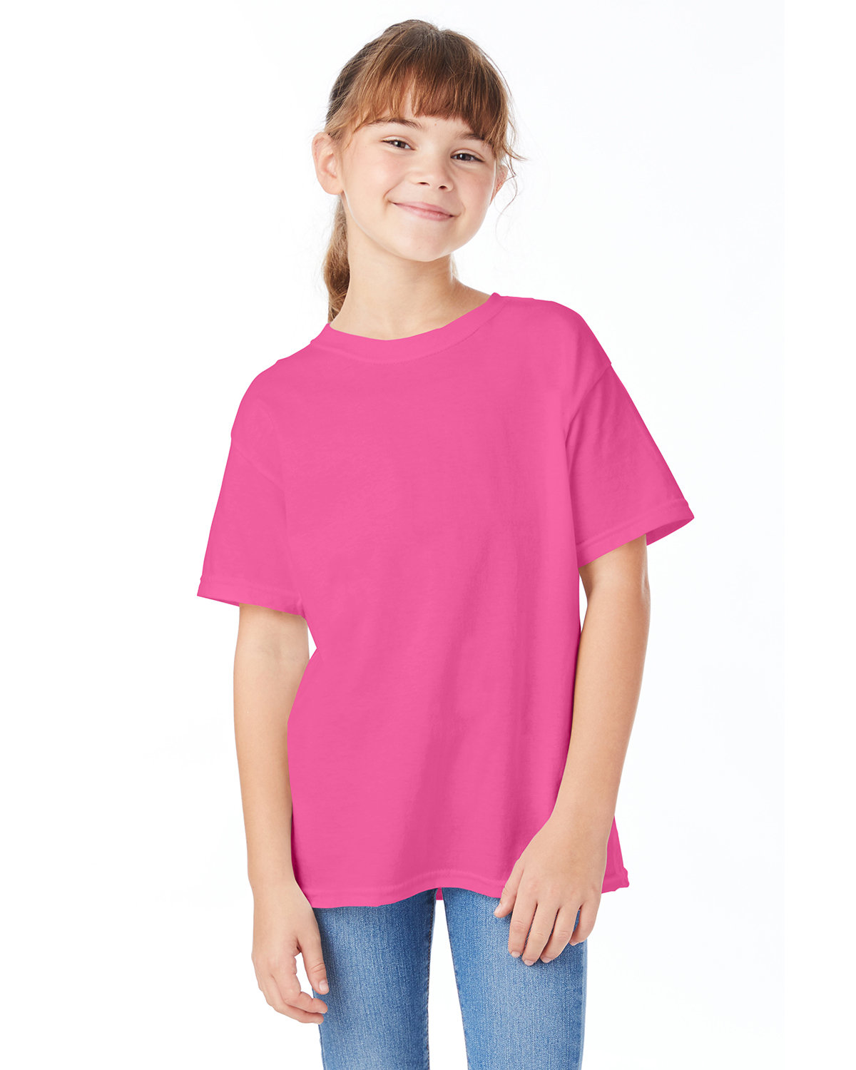 Hanes 5480 Youth Short Sleeve Plain T Shirt Essential-T Stylish Top T-Shirt - Picture 33 of 34