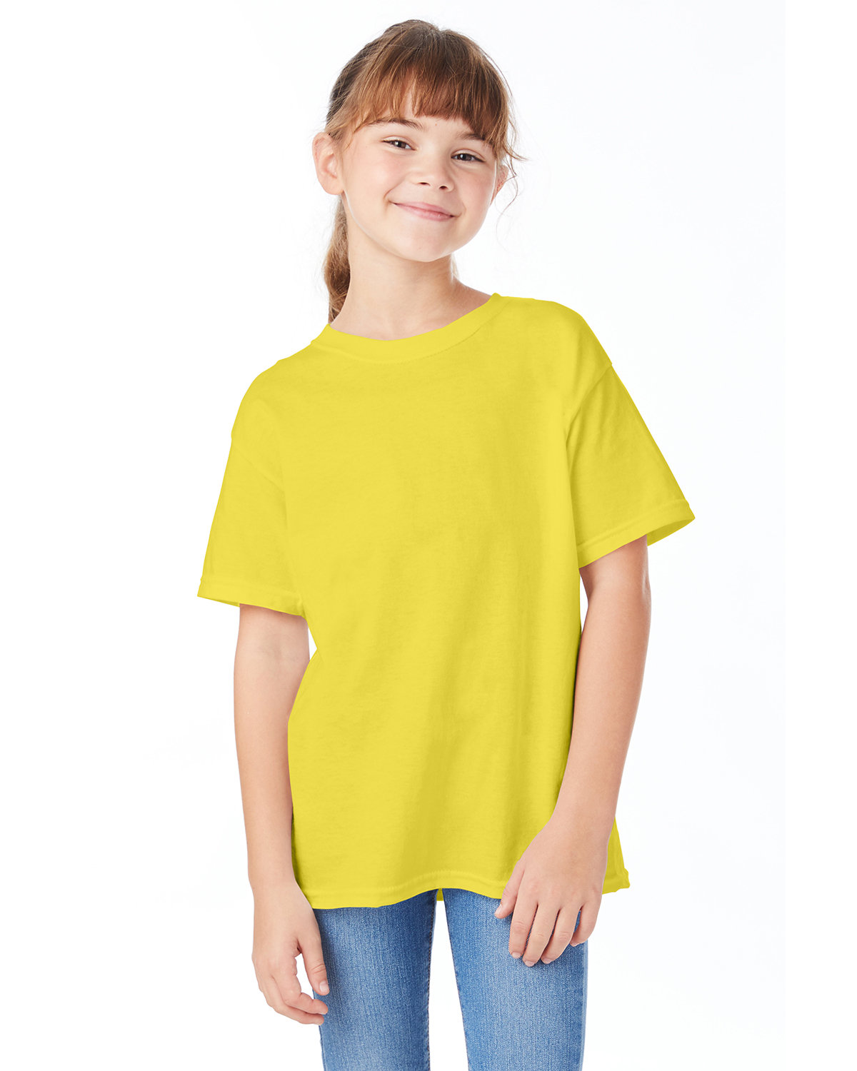 Hanes 5480 Youth Short Sleeve Plain T Shirt Essential-T Stylish Top T-Shirt - Picture 34 of 34
