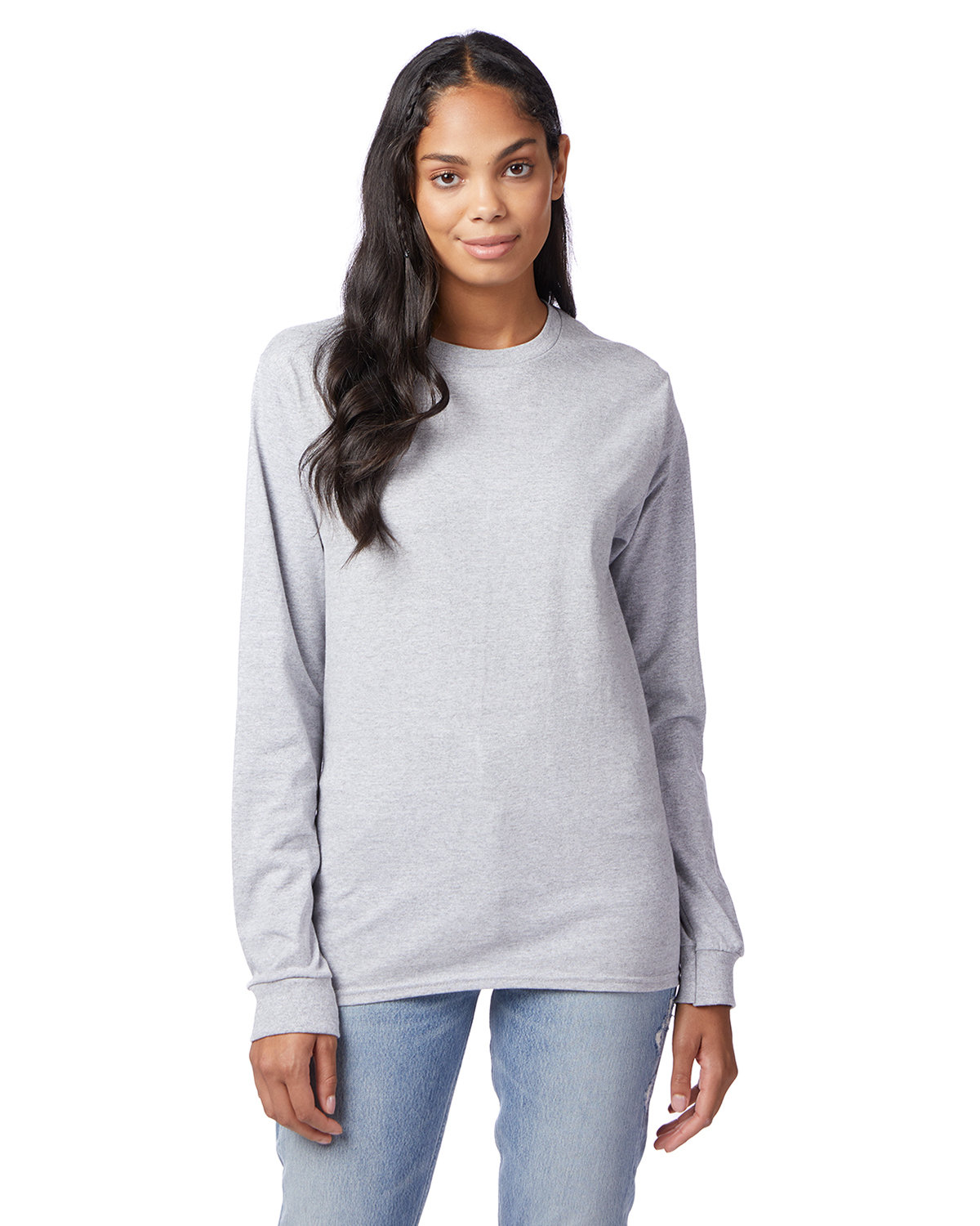 3 Pack Of Hanes 5586 Unisex Tagless Long Sleeve T Shirt Stylish T-Shirt - Picture 8 of 13